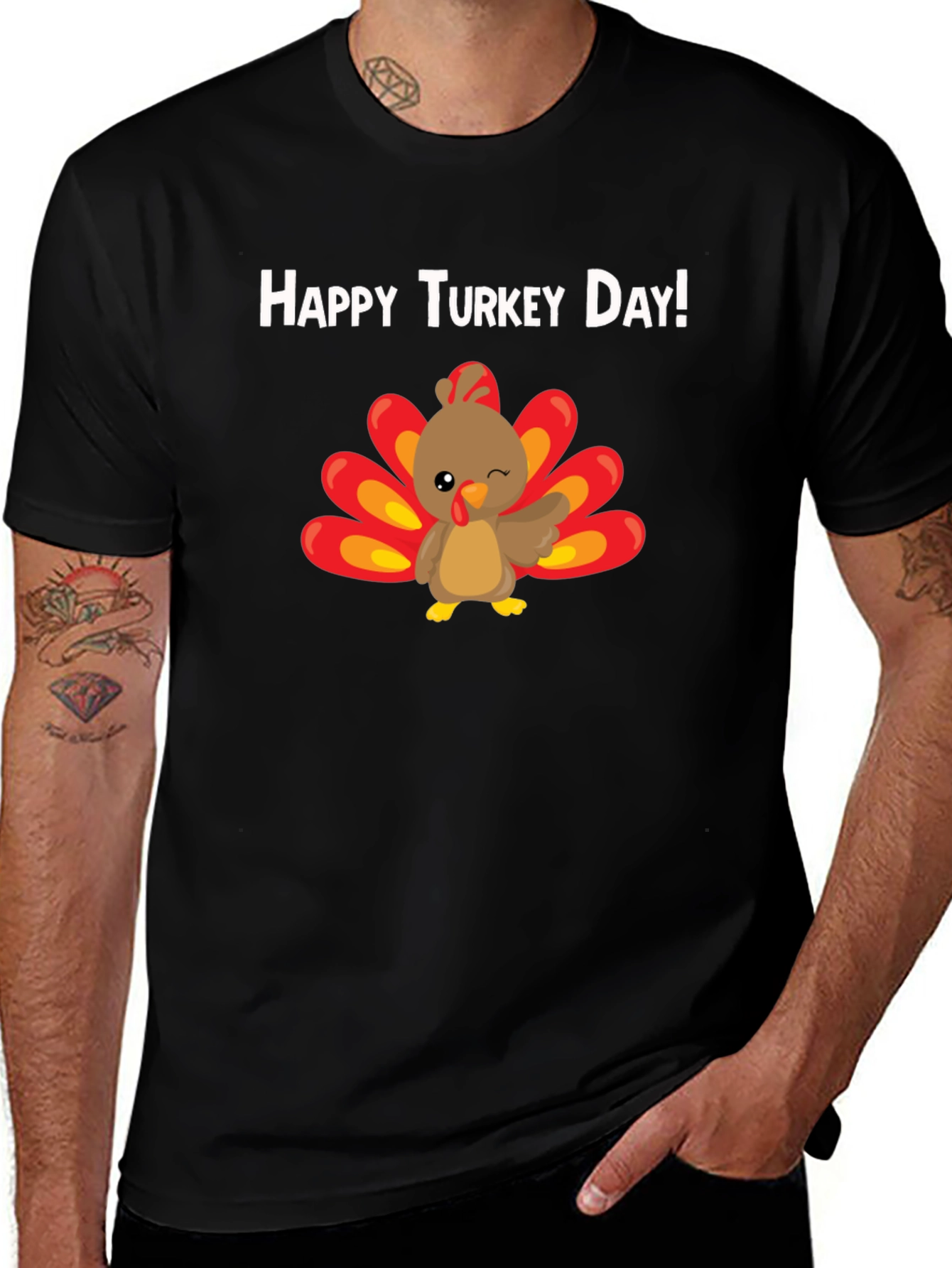 Happy Turkey Day T-Shirt - Thanksgiving Tee