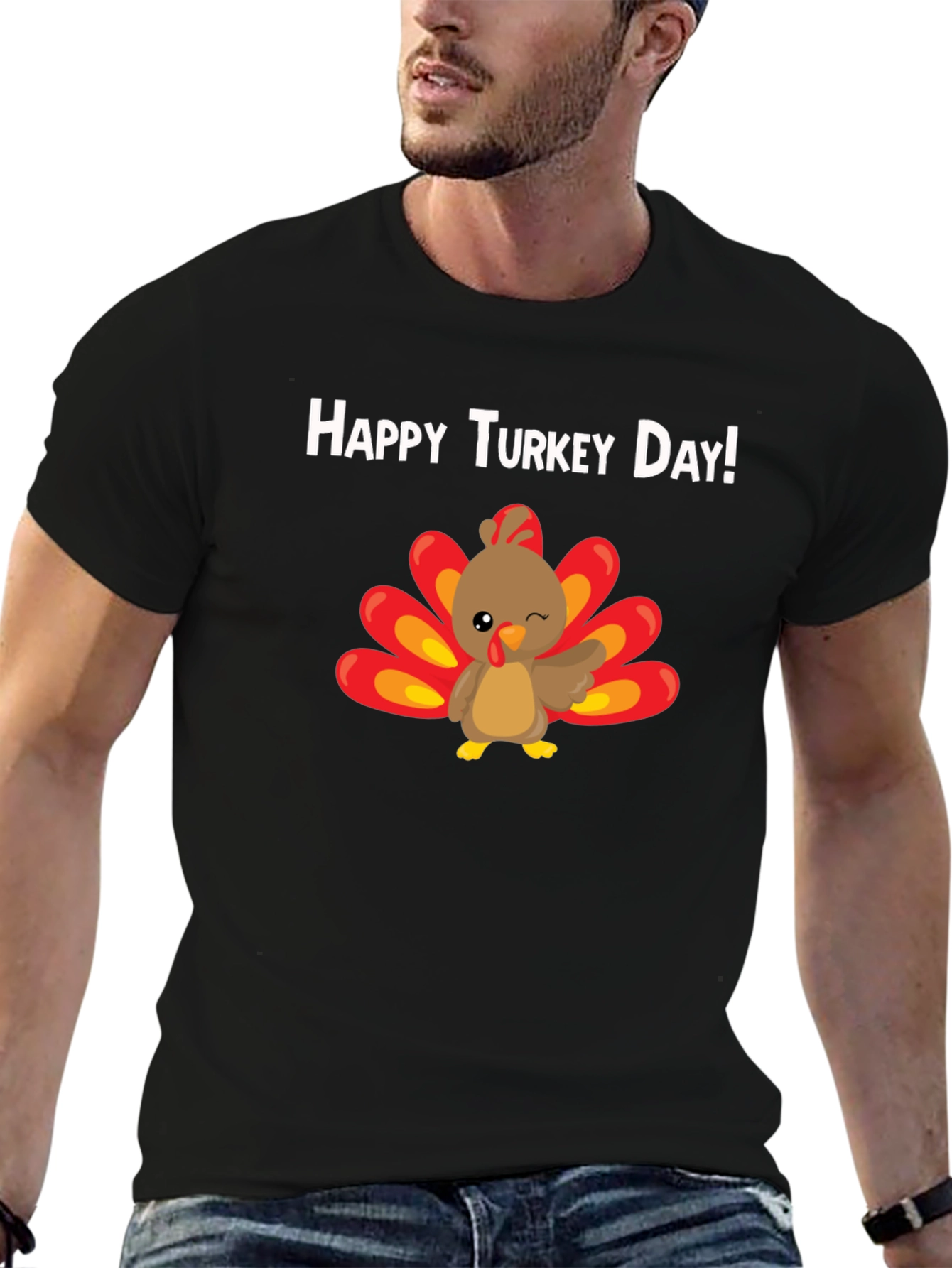 Happy Turkey Day T-Shirt - Thanksgiving Tee