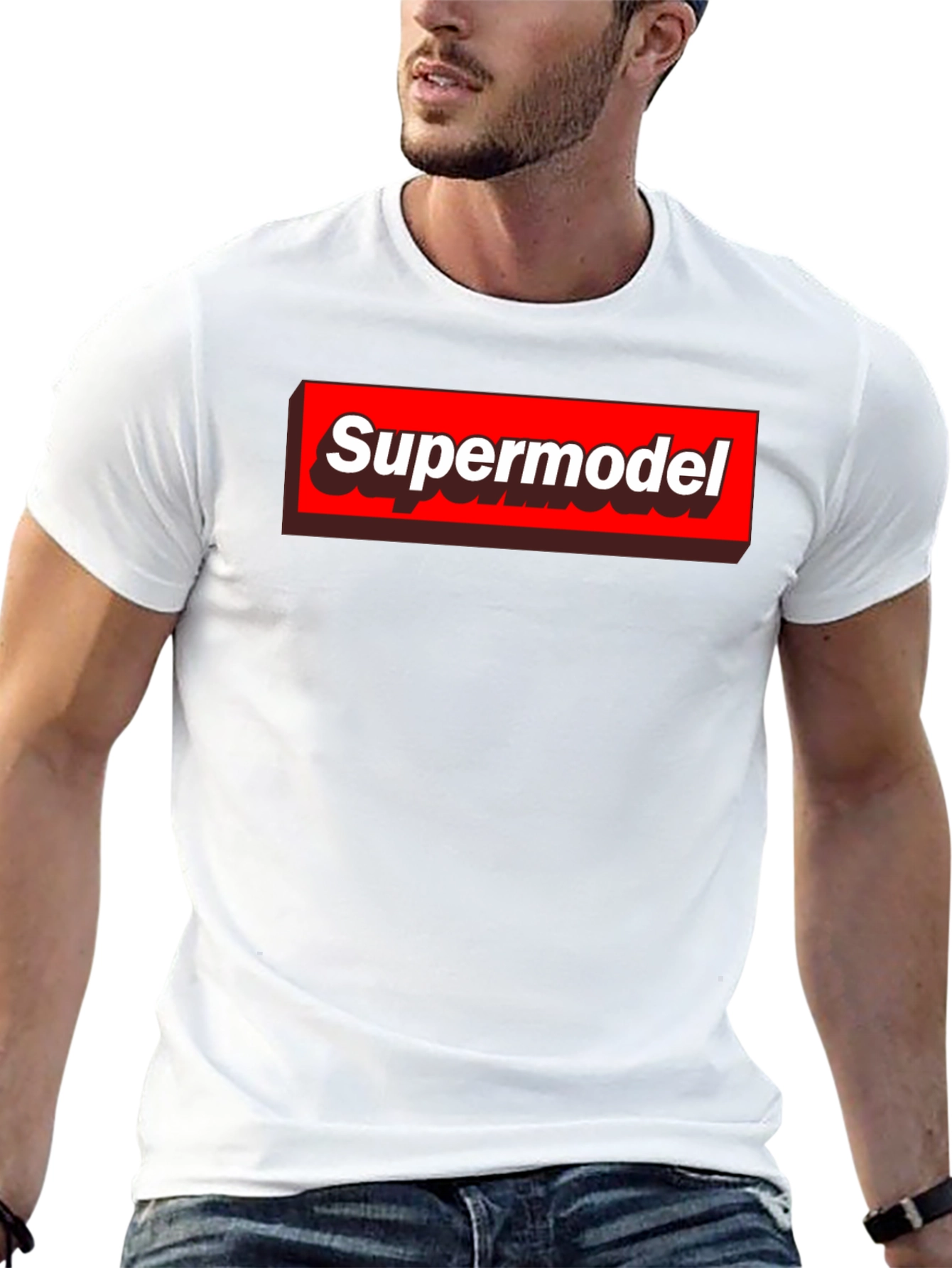 Supermodel Graphic Tee - Black Crewneck T-Shirt
