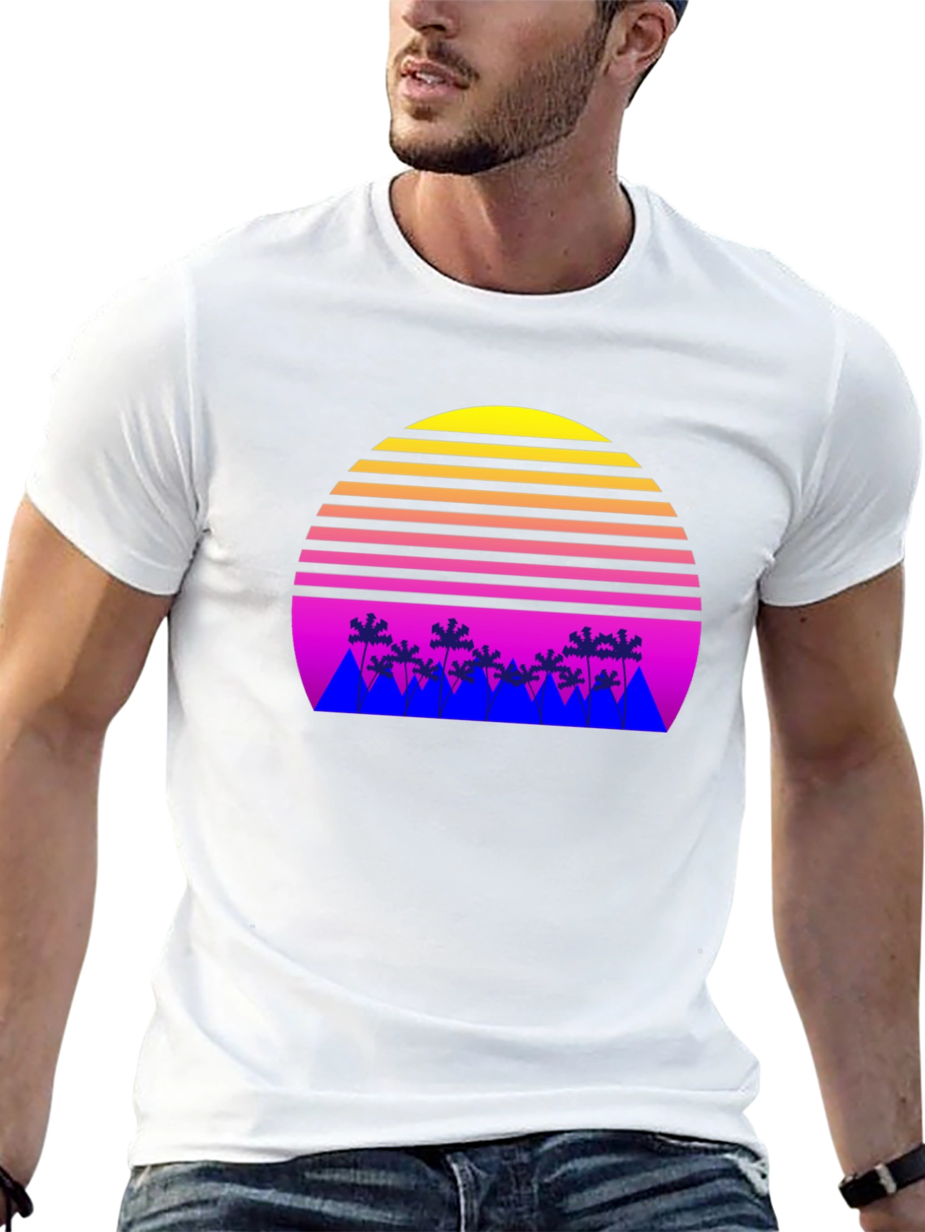 Retro Sunset Palm Tree T-Shirt