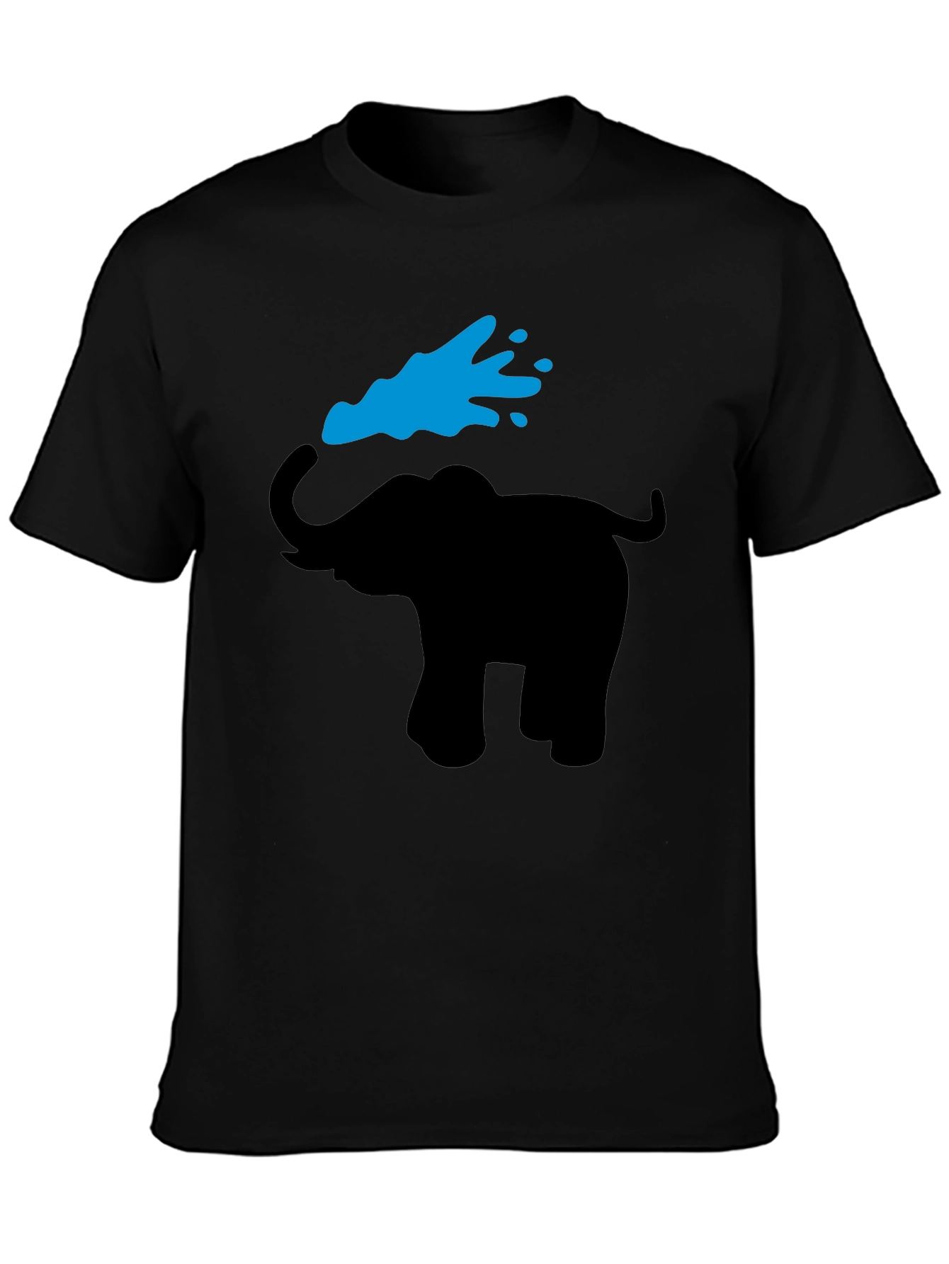 Elephant Graphic Tee - Black Cotton T-Shirt