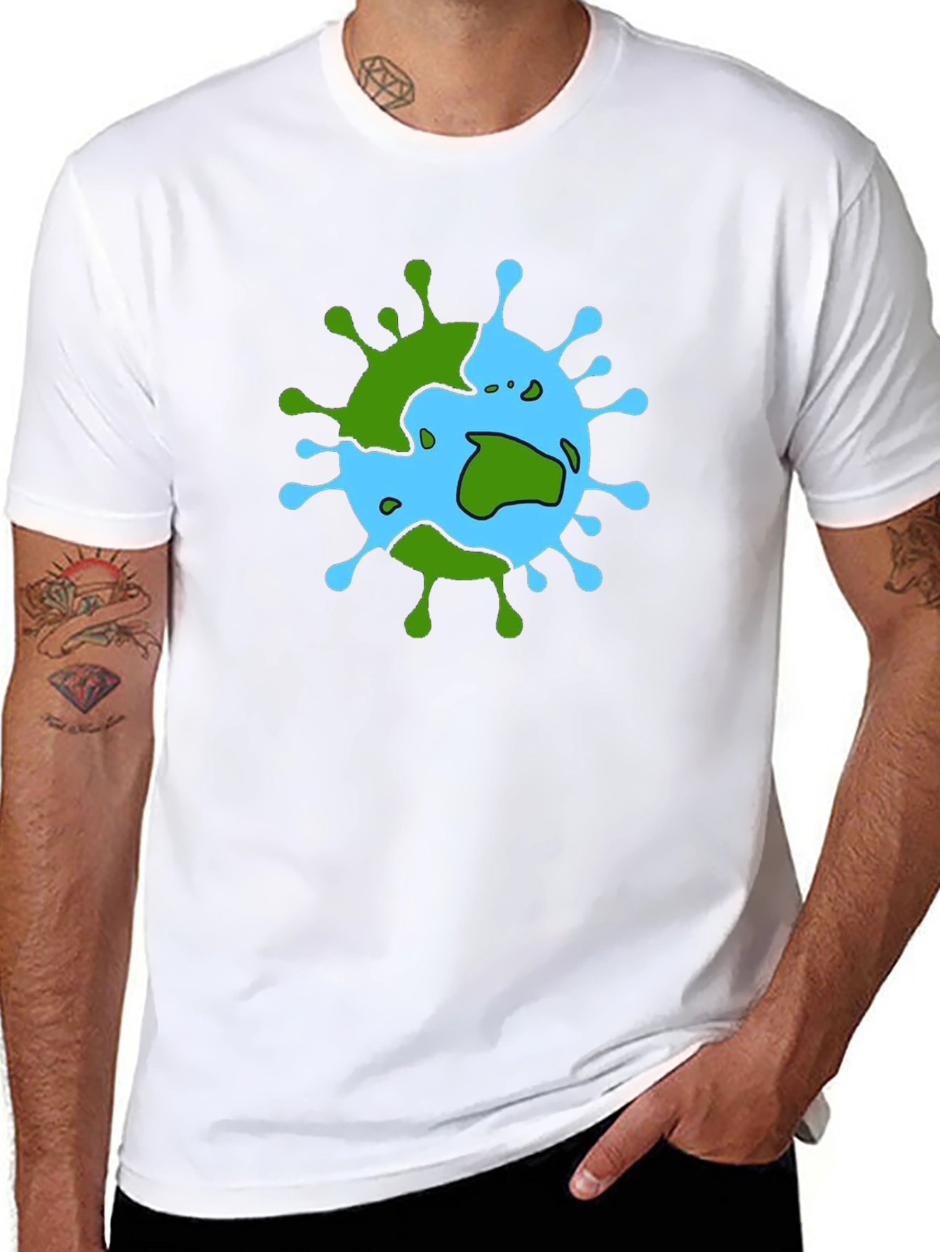 Earth Virus Graphic T-Shirt - Black Cotton Tee