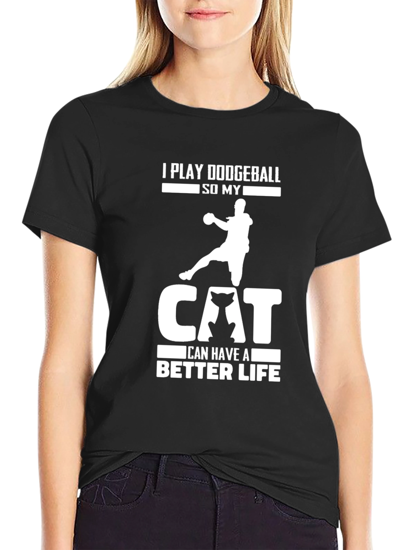 Dodgeball Cat Lover Graphic T-Shirt