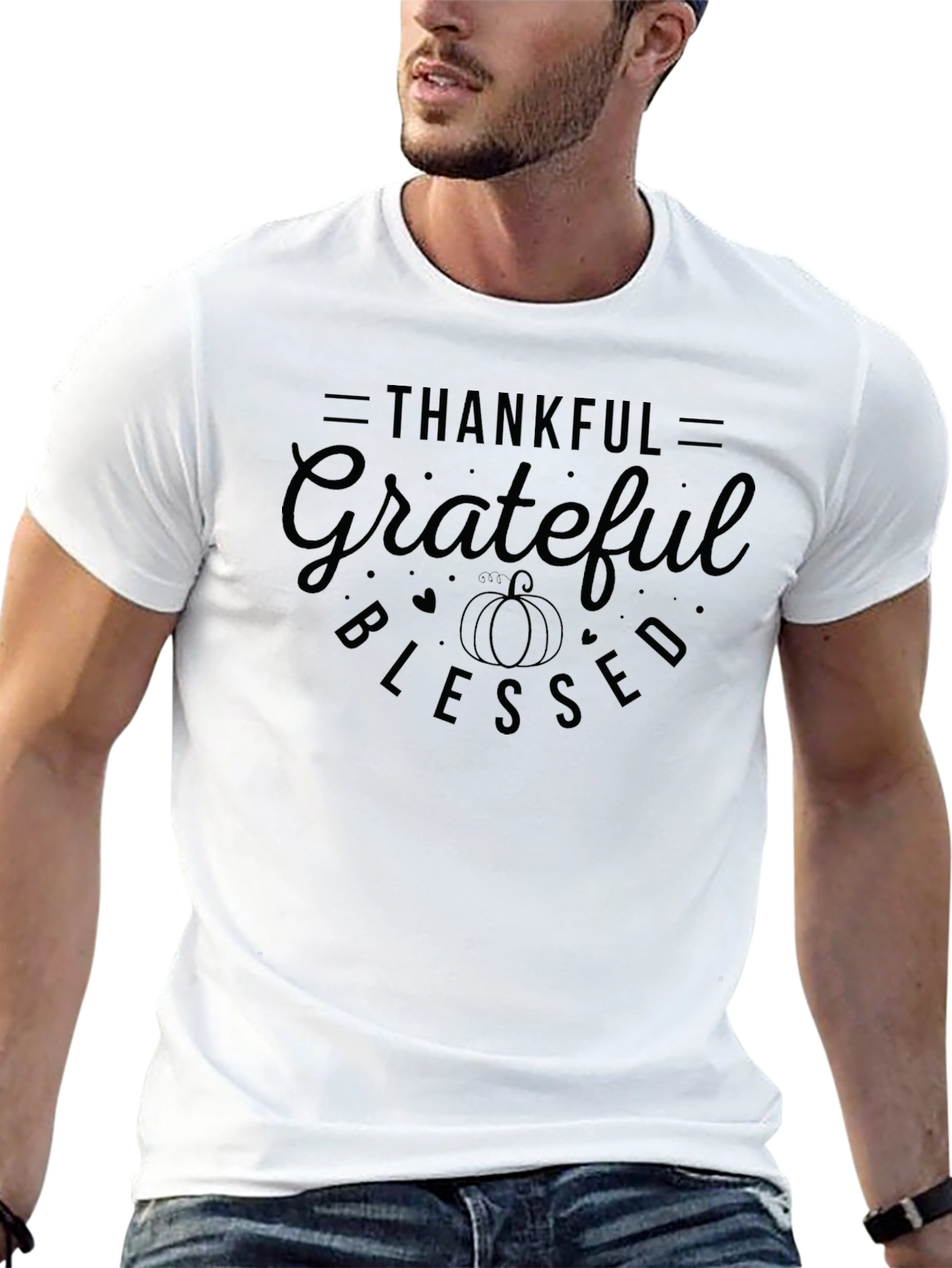 Thankful Grateful Blessed Black T-Shirt