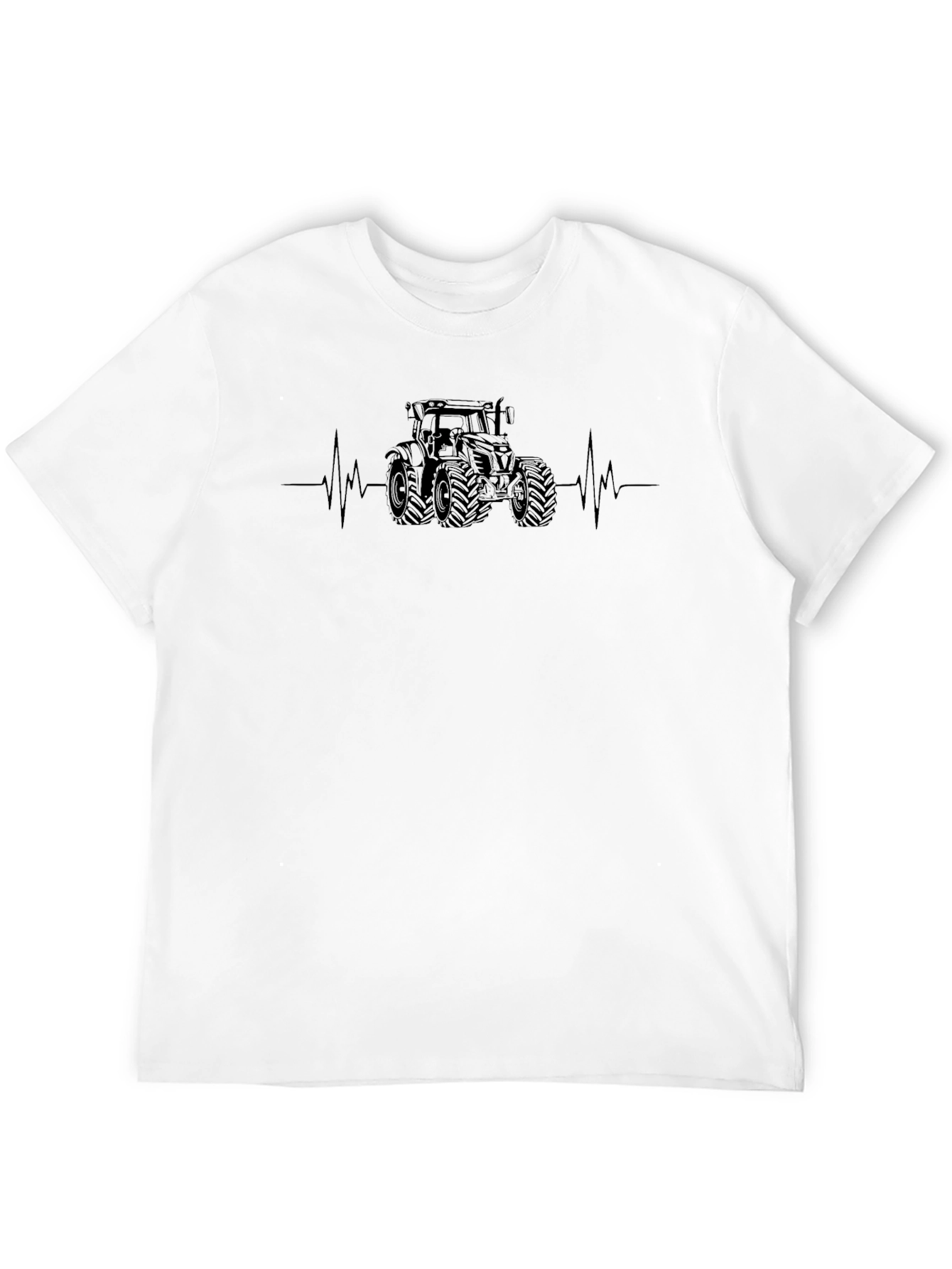 Tractor Heartbeat Graphic Tee - Farming Life Shirt