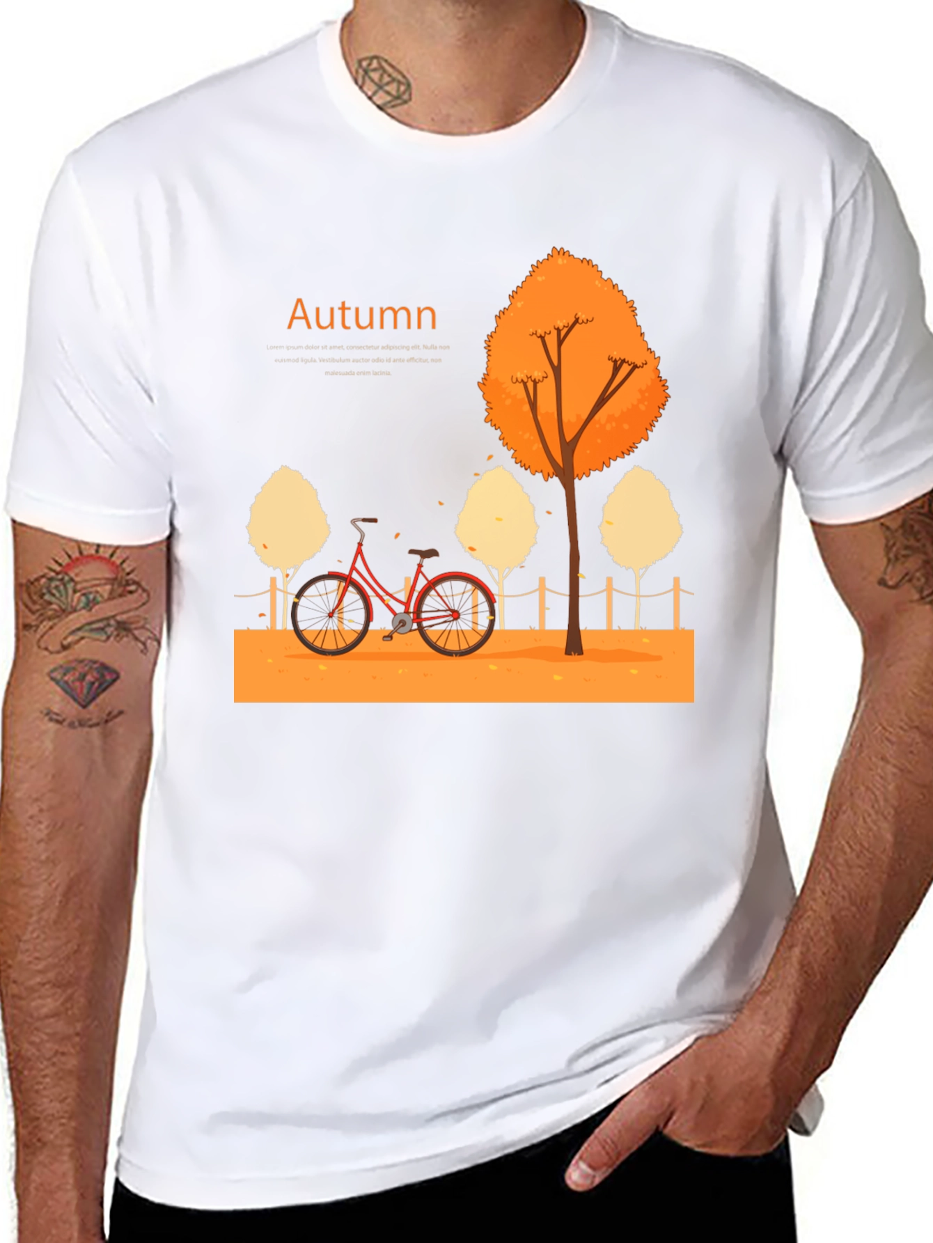 Autumn Bicycle T-Shirt - Nature Inspired Design