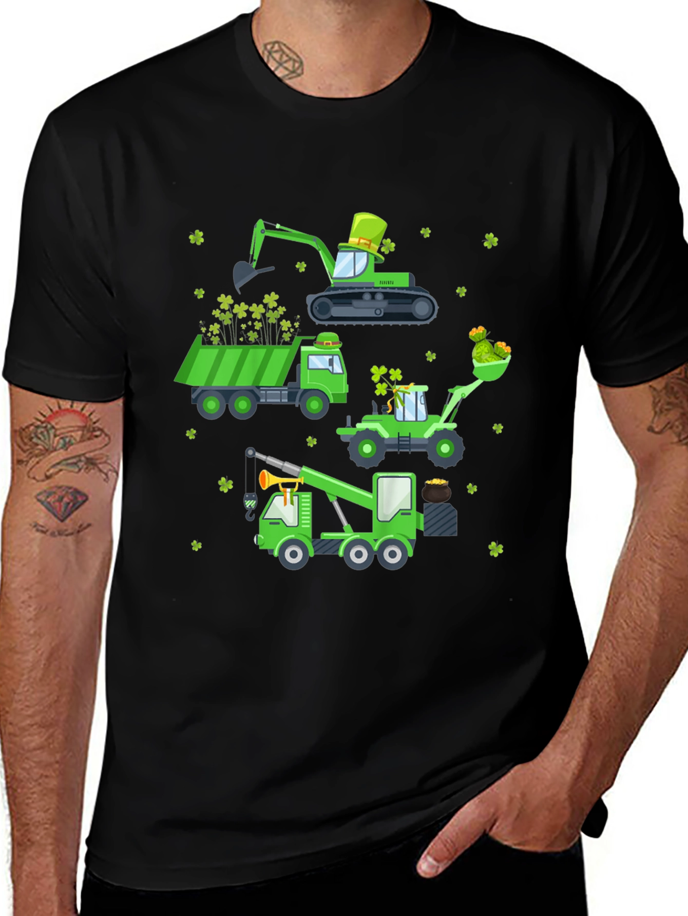 St. Patricks Day Construction Vehicle T-Shirt