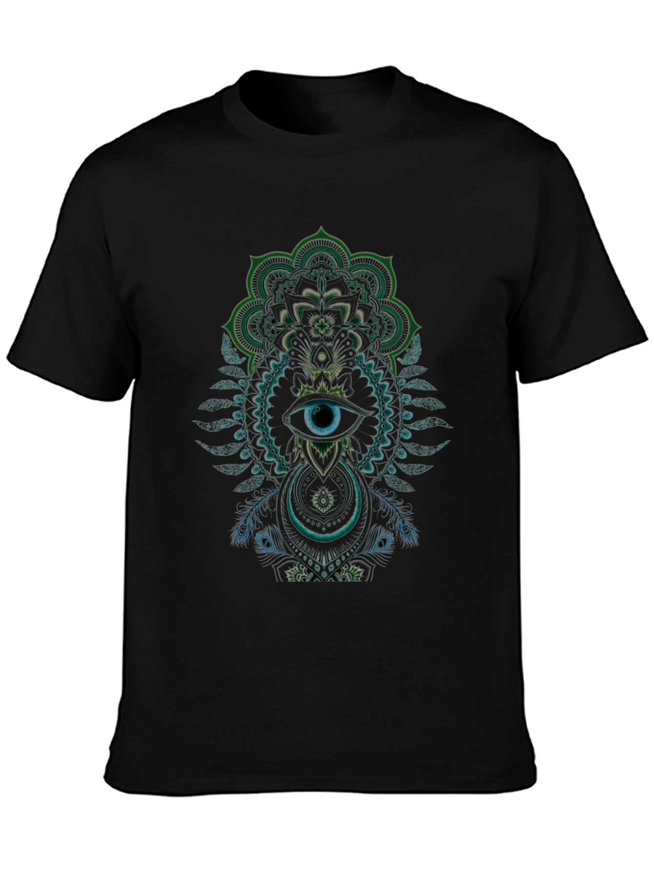 Mystic Eye Mandala Graphic Black T-Shirt