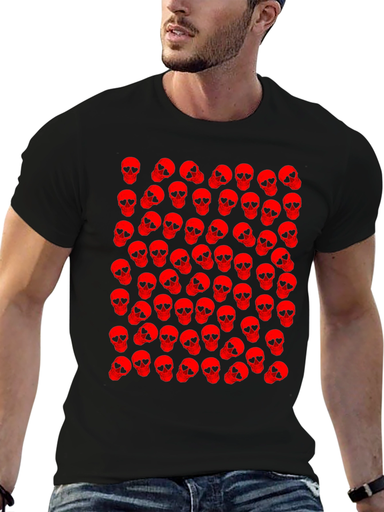 Skull Pattern Black T-Shirt