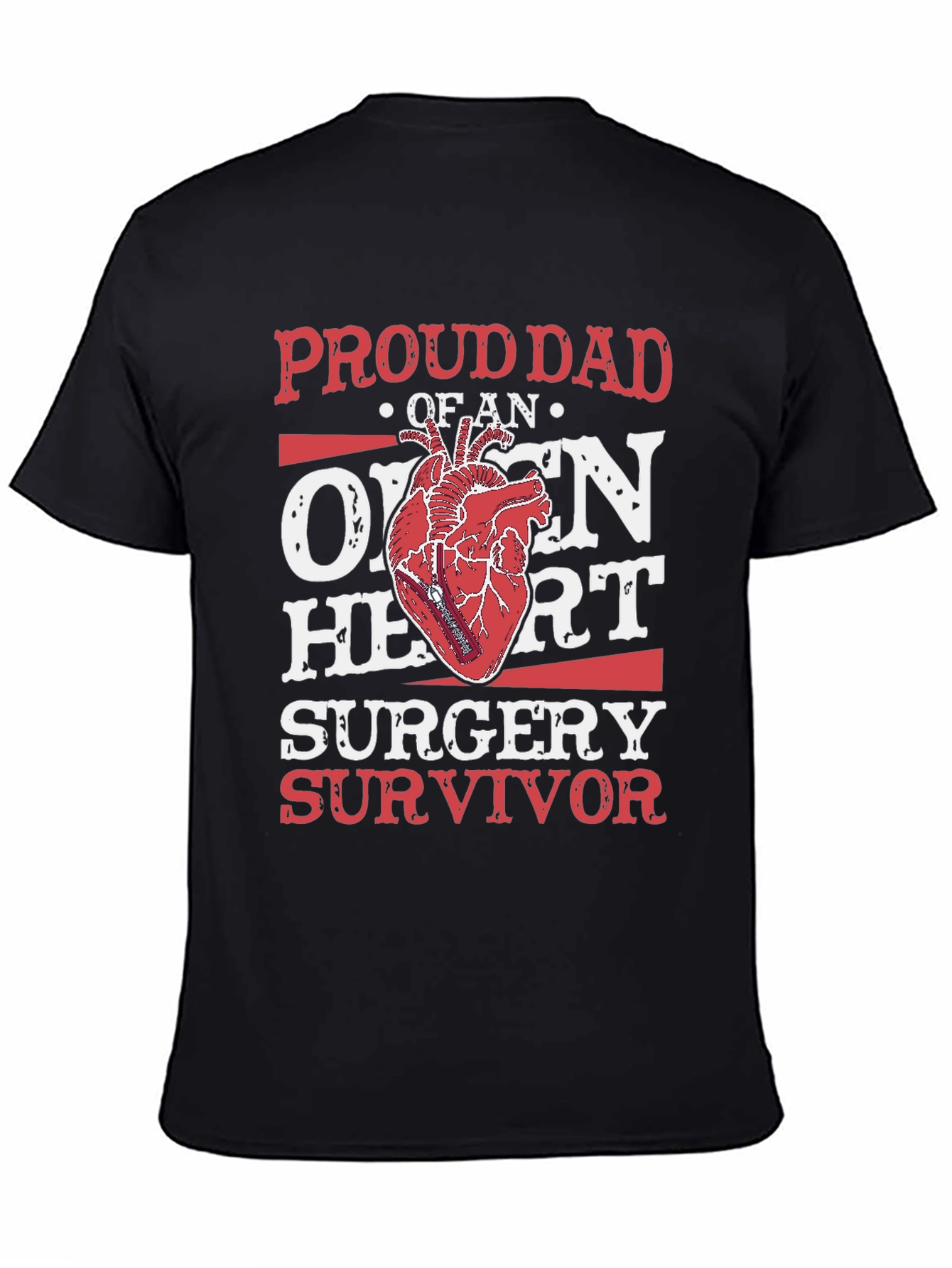 Proud Dad Open Heart Surgery Survivor Graphic T-Shirt
