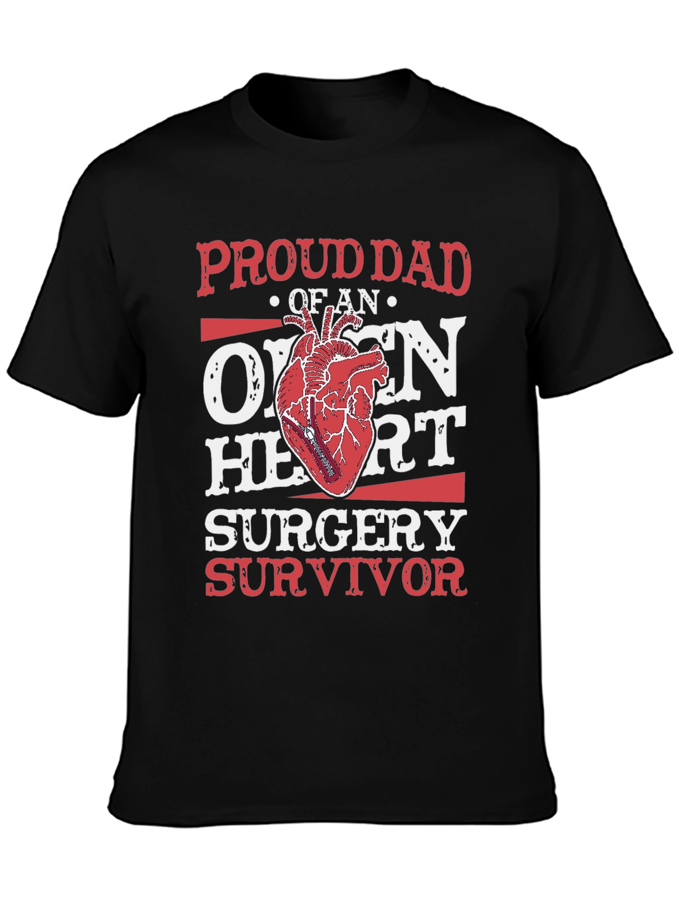 Proud Dad Open Heart Surgery Survivor Graphic T-Shirt