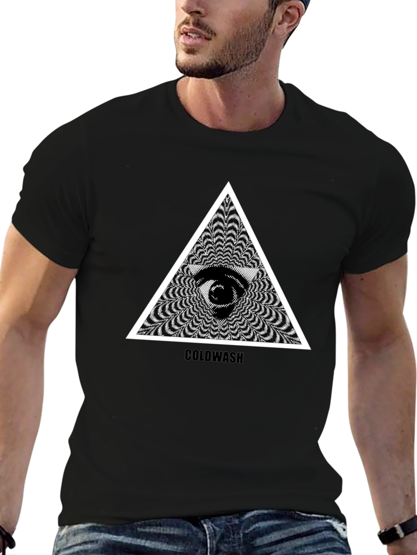 Mystic Eye Triangle Graphic Black T-Shirt