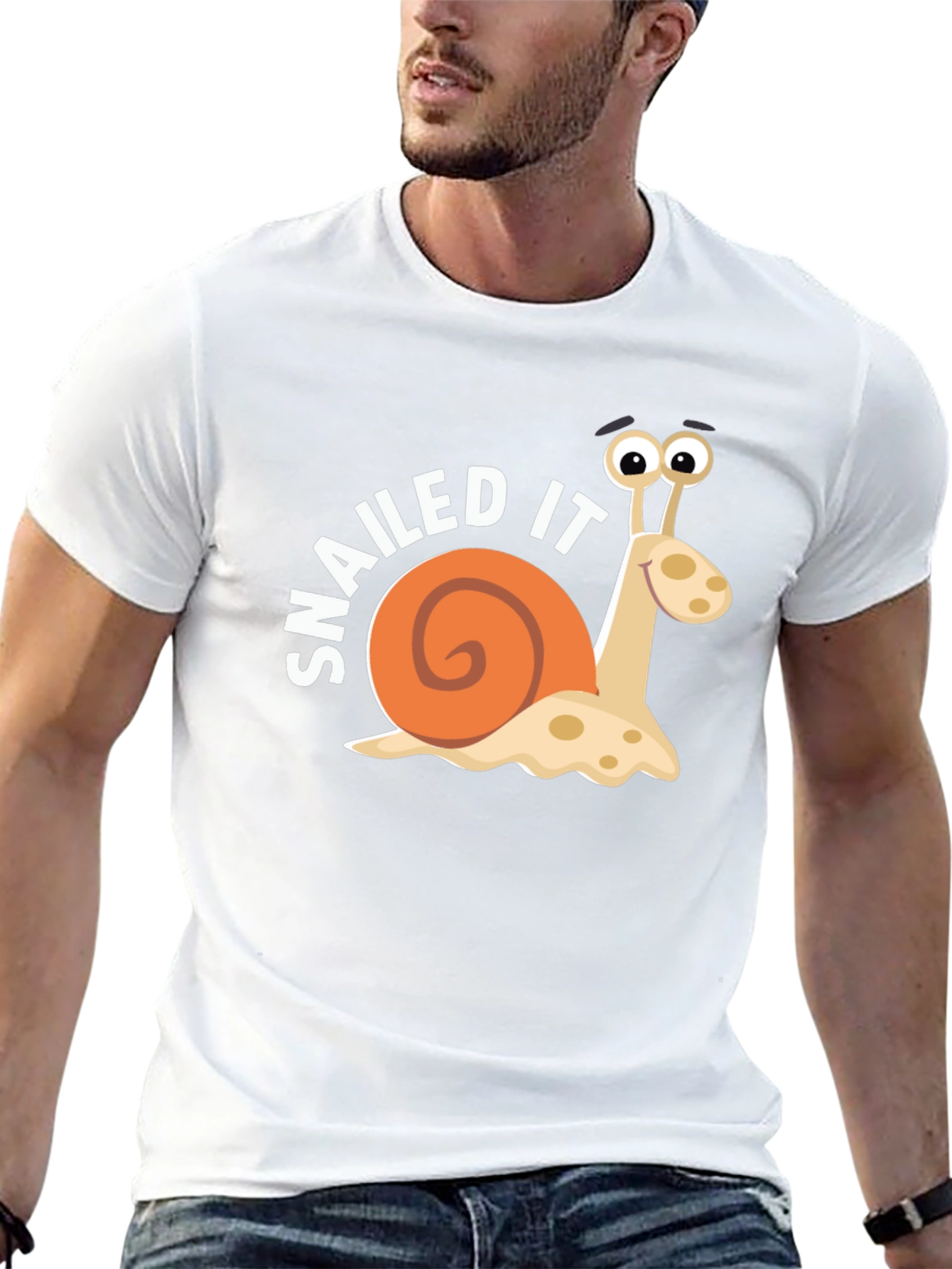 Snailed It Snail Cartoon Black T-Shirt