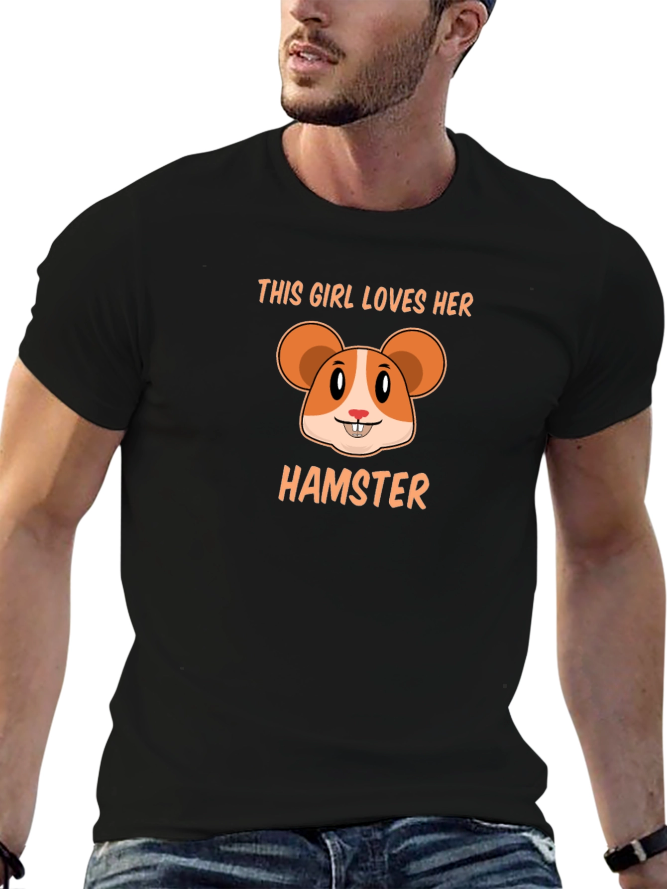 This Girl Loves Her Hamster Black T-Shirt
