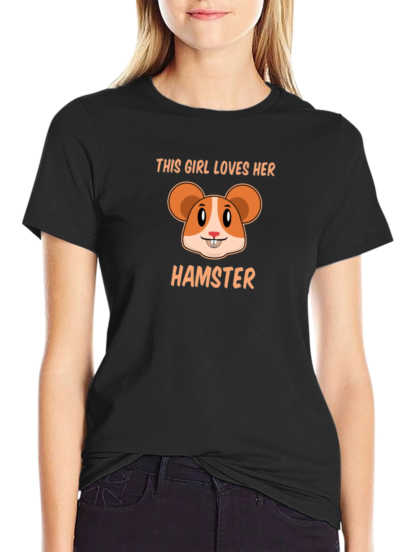 This Girl Loves Her Hamster Black T-Shirt
