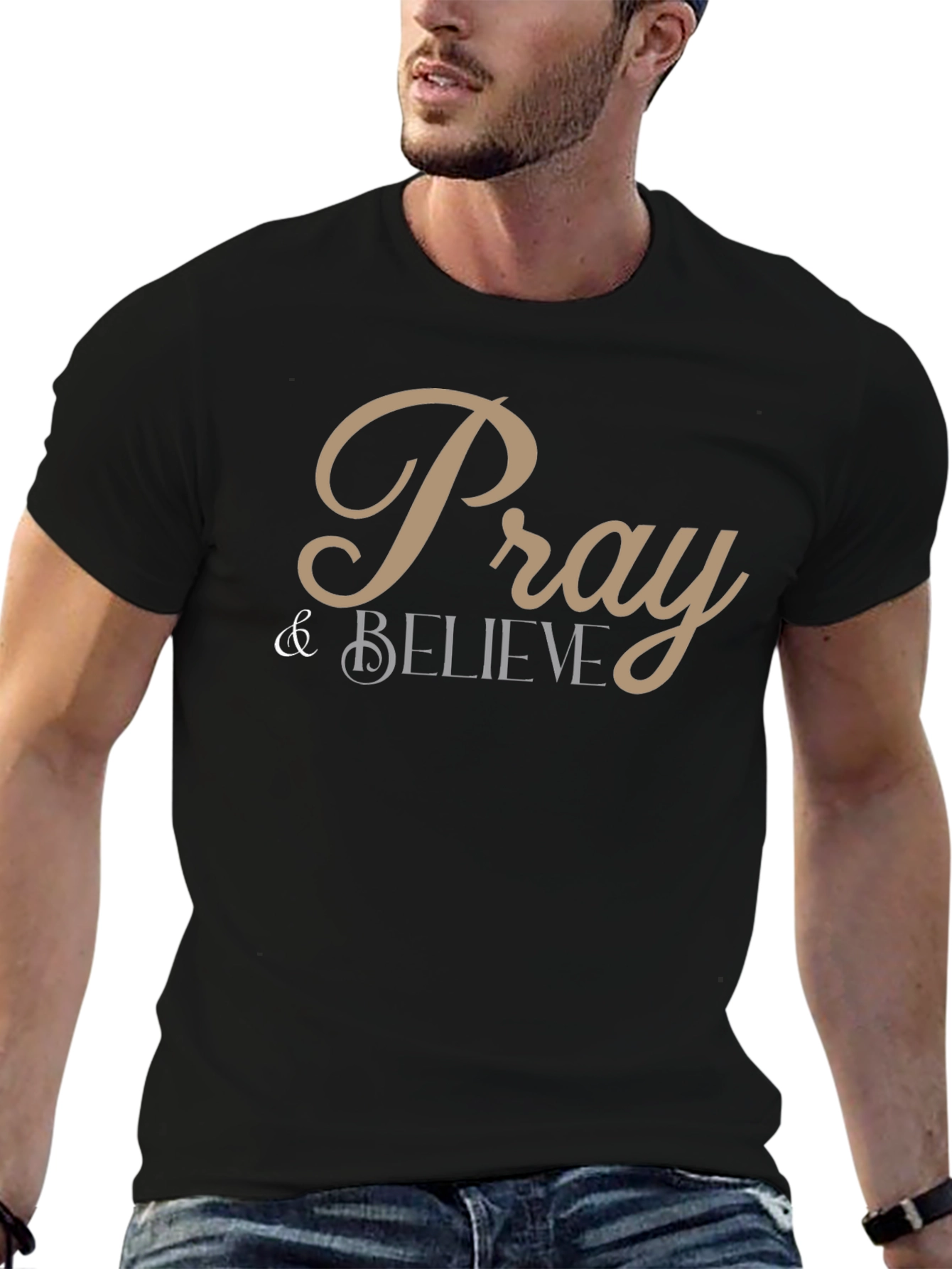 Pray & Believe Black Graphic Tee