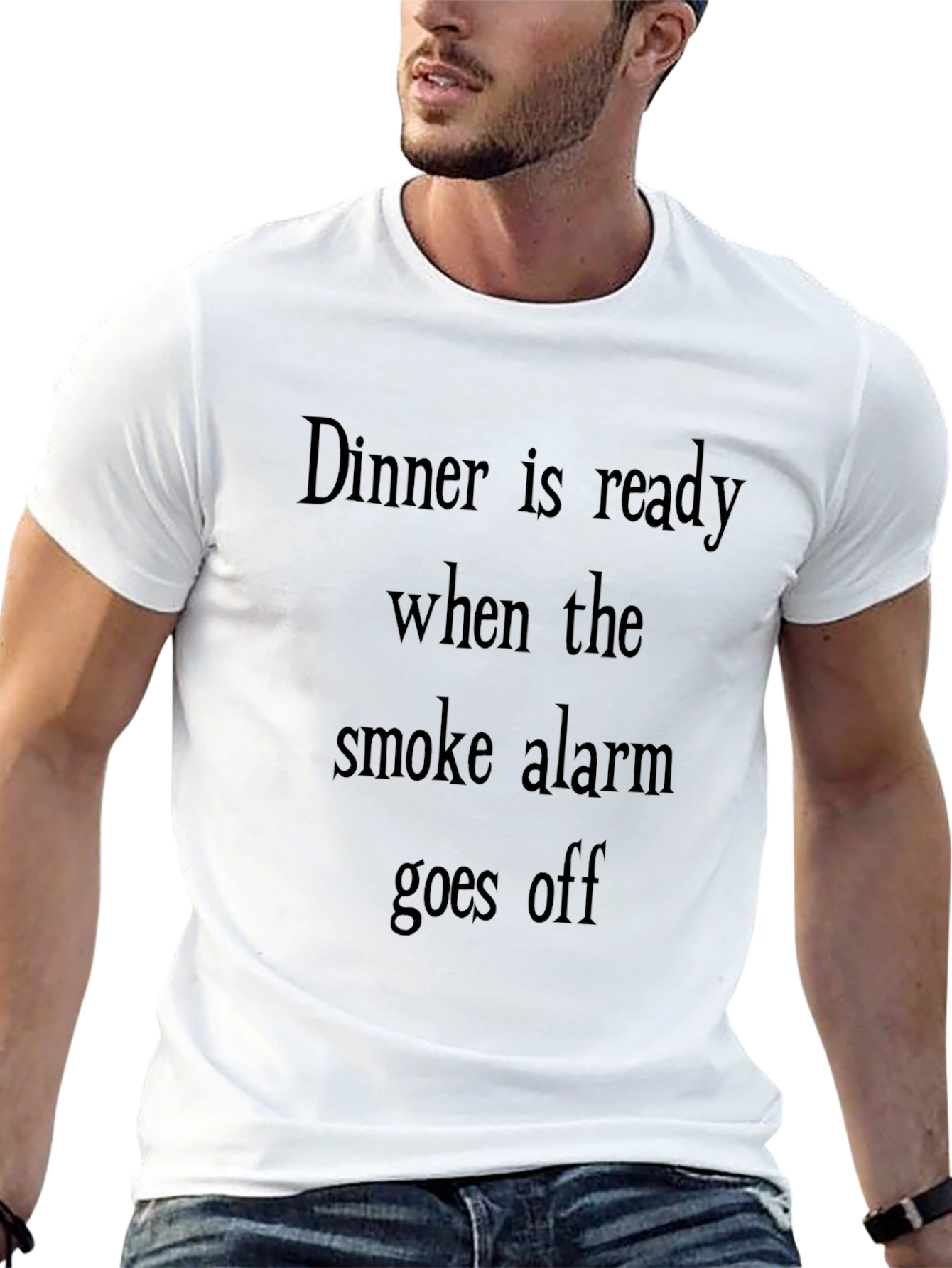 Humorous Dinner is Ready Smoke Alarm T-Shirt