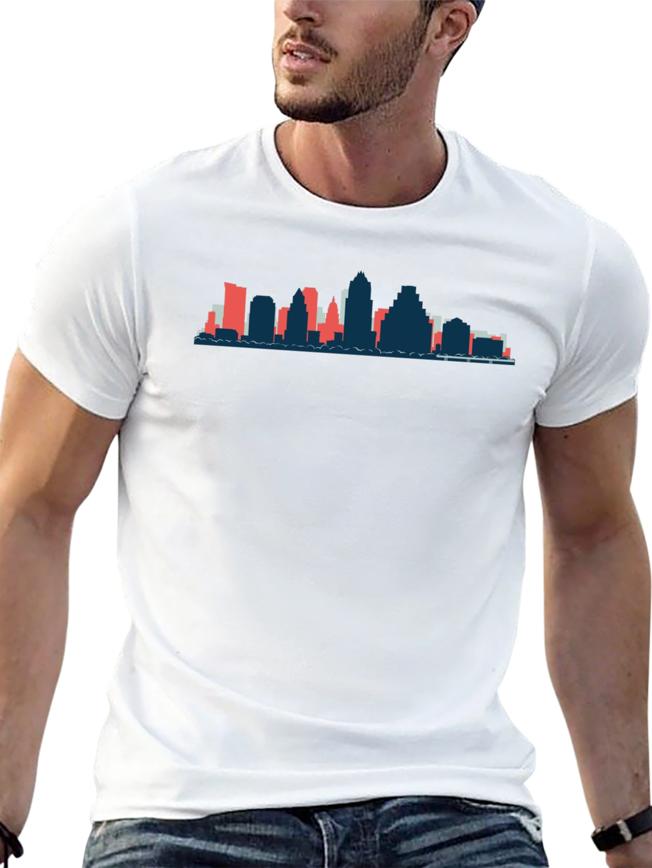 Skyline Graphic Tee - Black Cotton Blend
