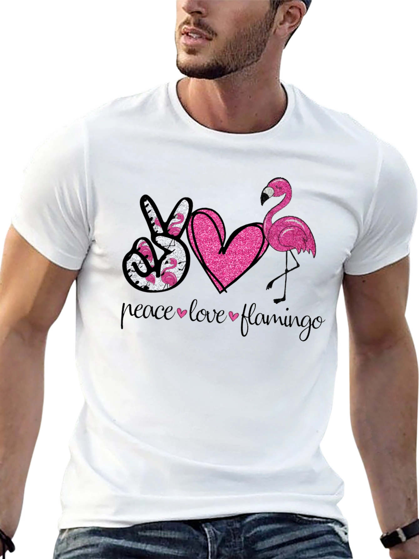 Peace Love Flamingo Graphic Tee