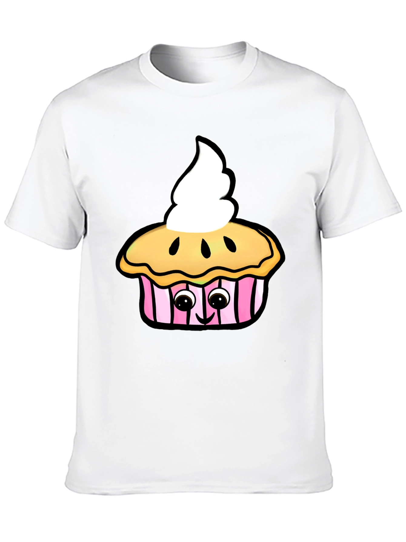 Cute Cupcake Graphic Black T-Shirt