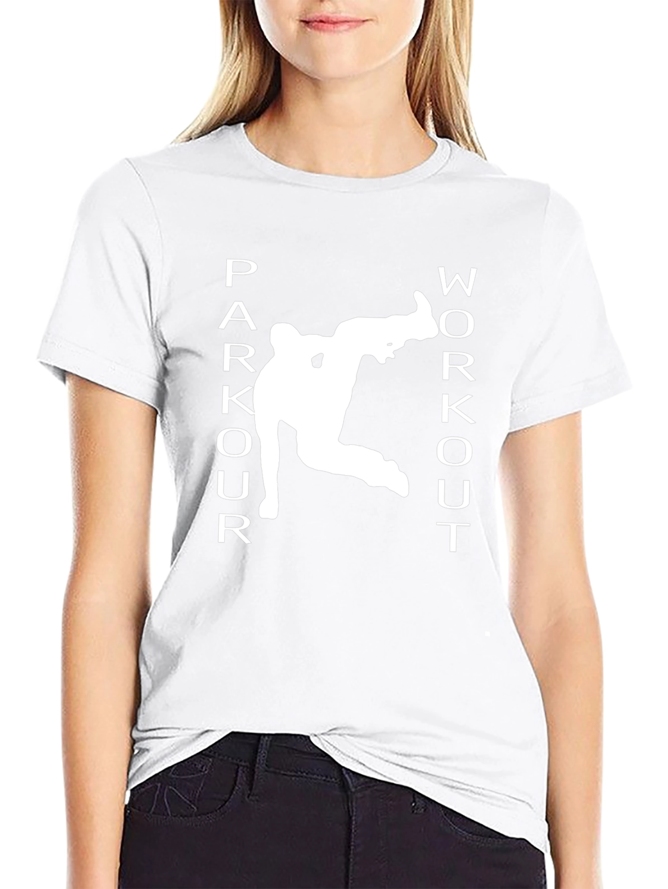 Parkour Workout Graphic Tee - Black Athletic T-Shirt
