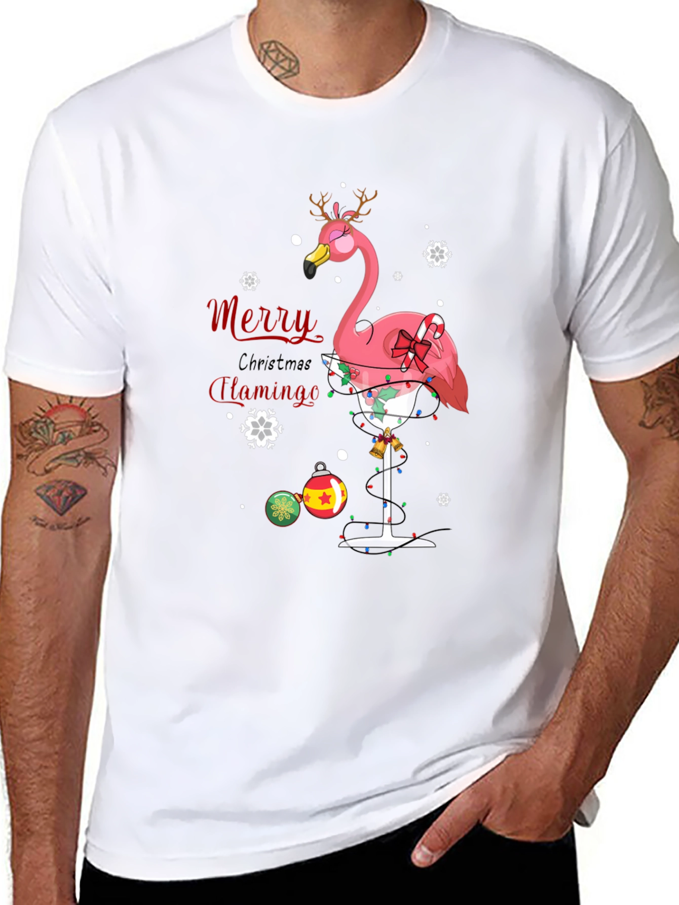 Merry Christmas Flamingo T-Shirt