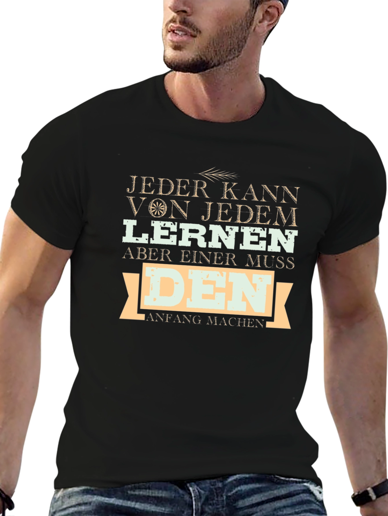 Inspirational German T-Shirt: Jeder Kann Lernen Tee