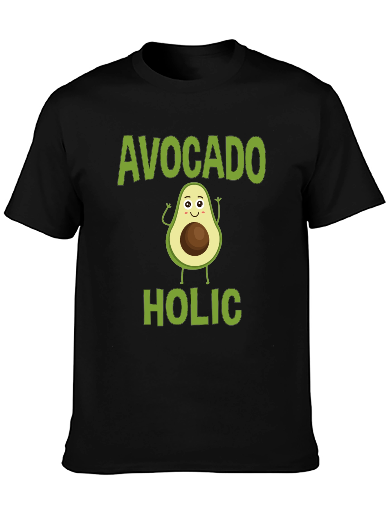 Avocado-holic Graphic Tee - Black Cotton T-Shirt