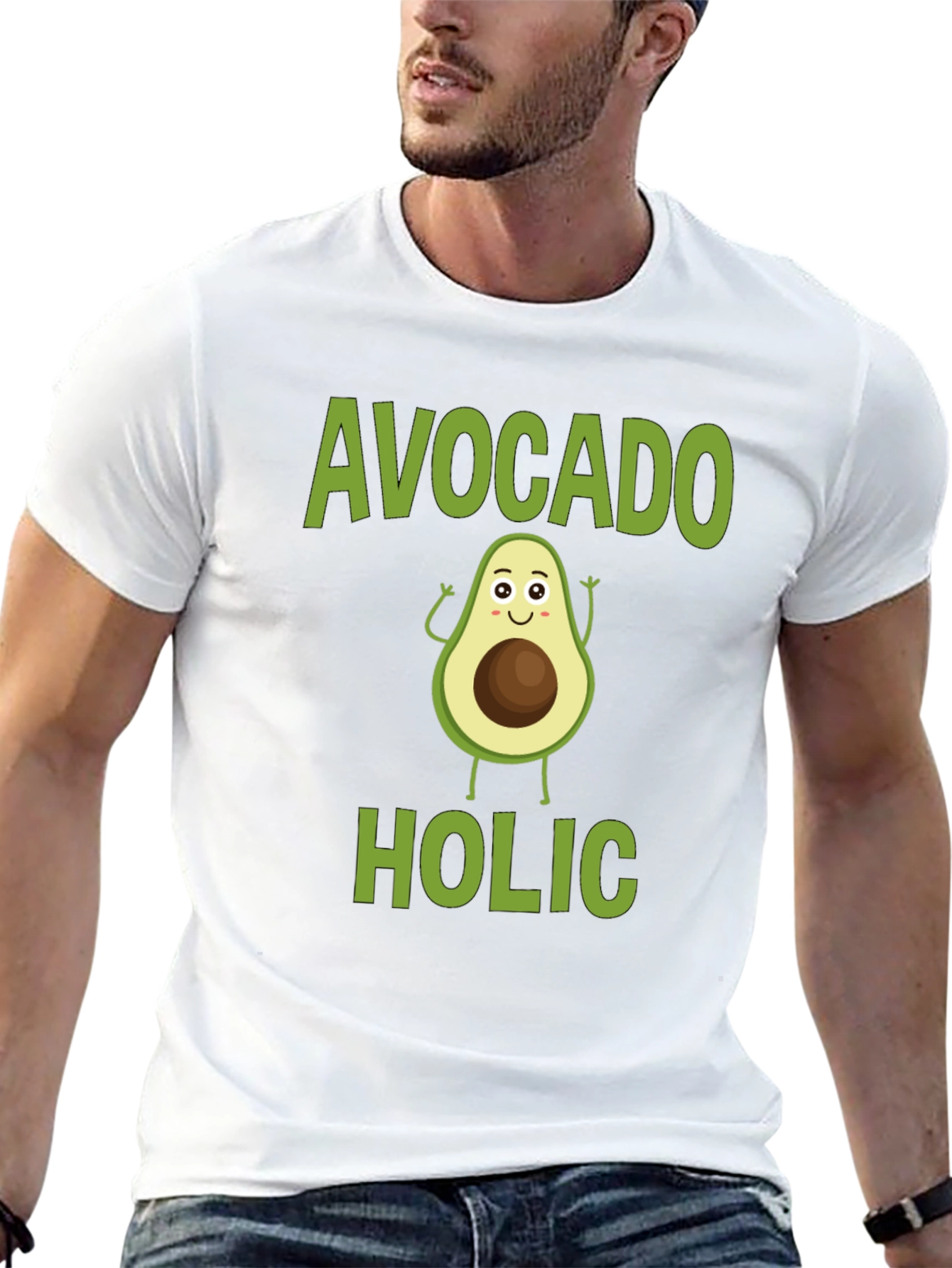 Avocado-holic Graphic Tee - Black Cotton T-Shirt