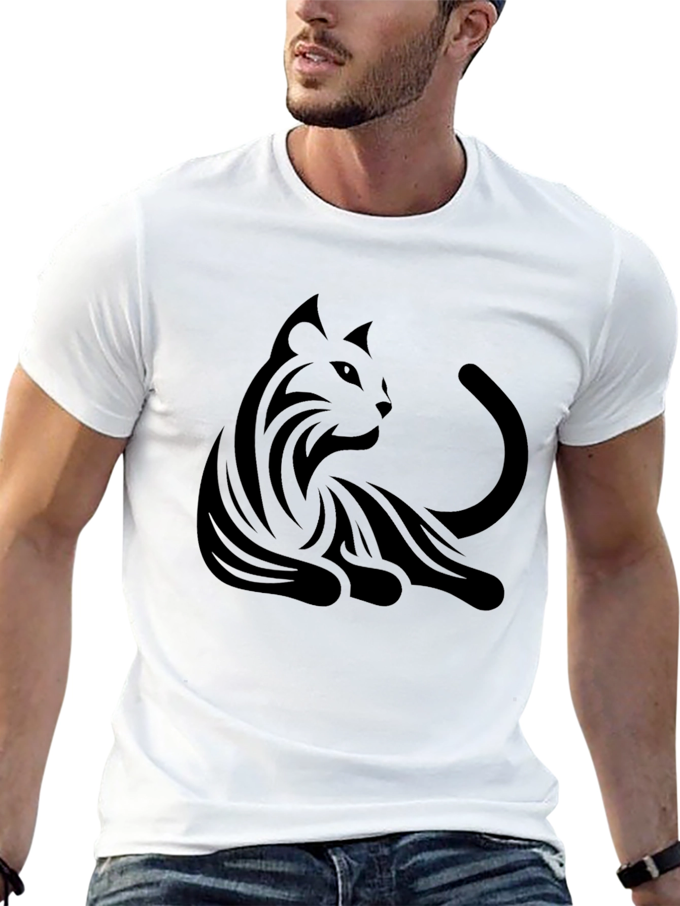 Black Cat Graphic T-Shirt - Mens Fashion