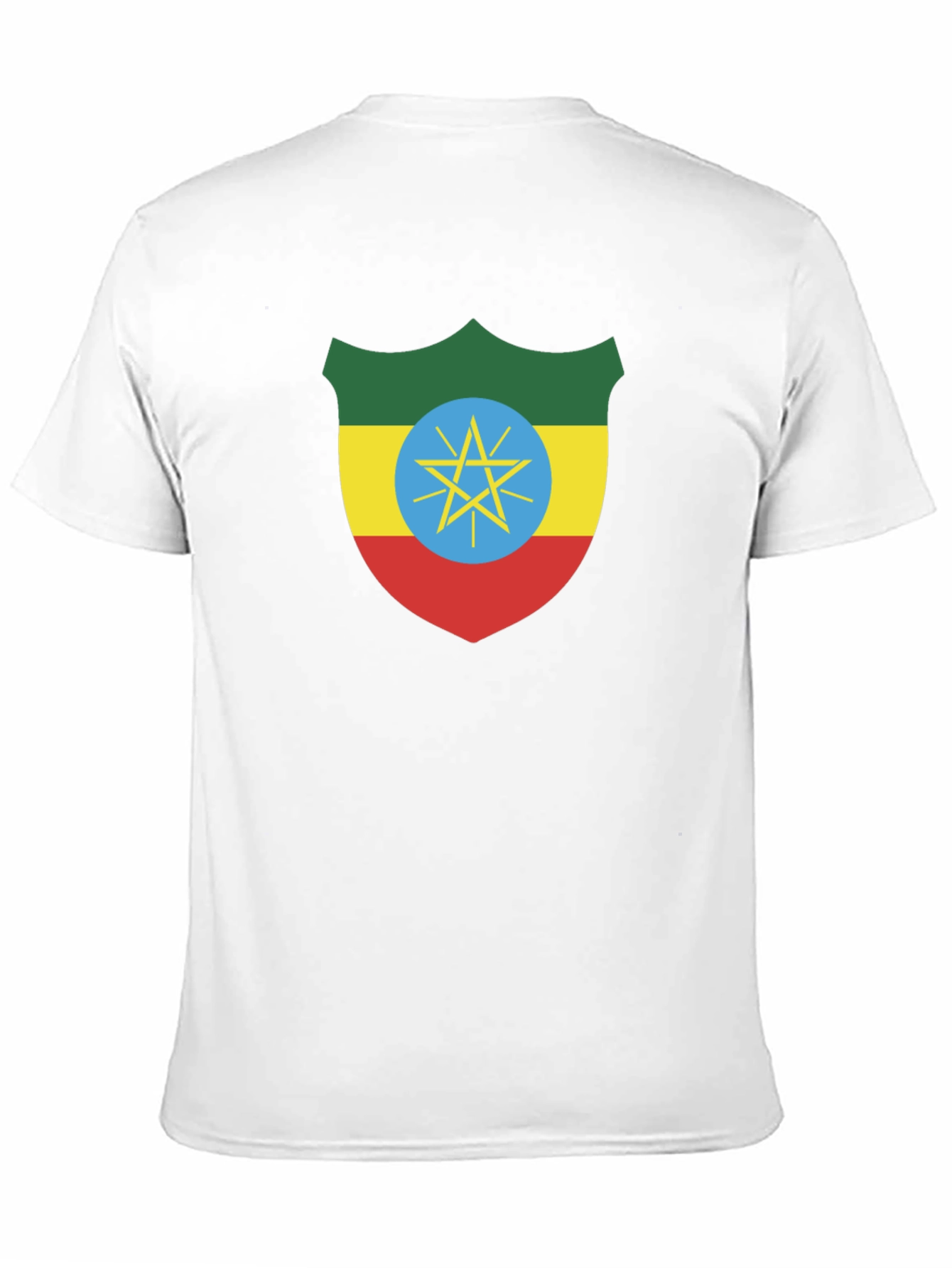 Ethiopian Flag Shield Black T-Shirt