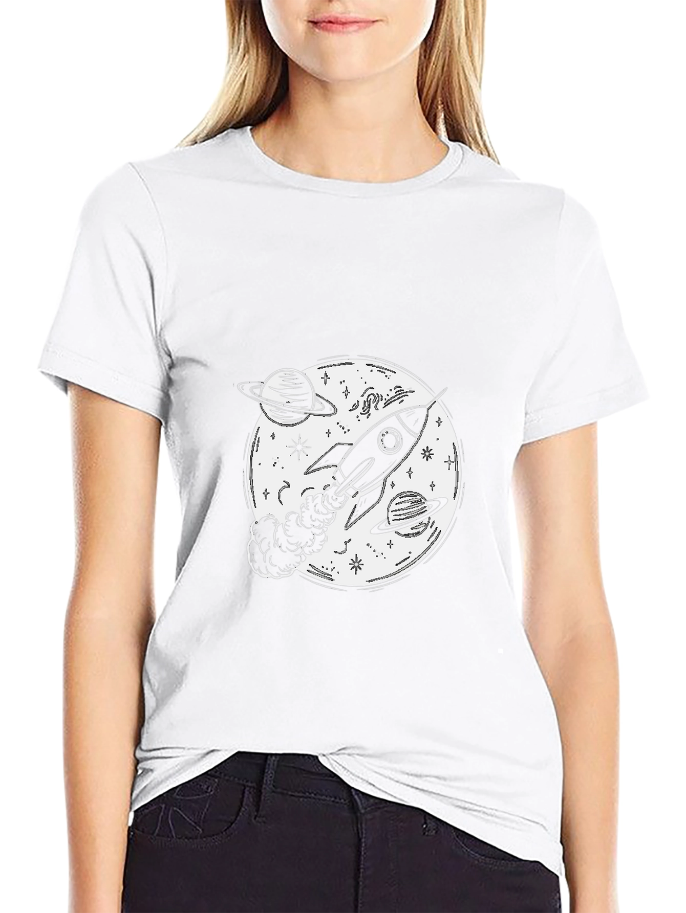 Rocket Galaxy T-Shirt - Black Space Tee