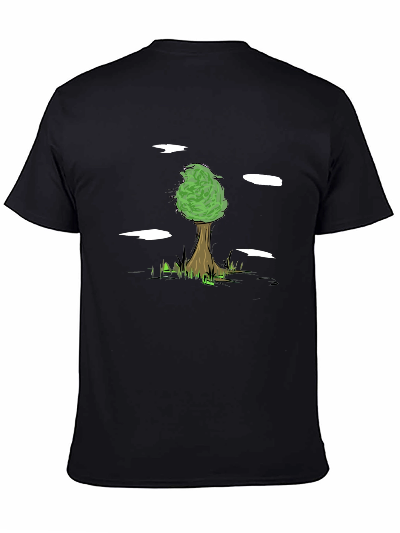Nature Tree Graphic Tee - Black Cotton Comfort
