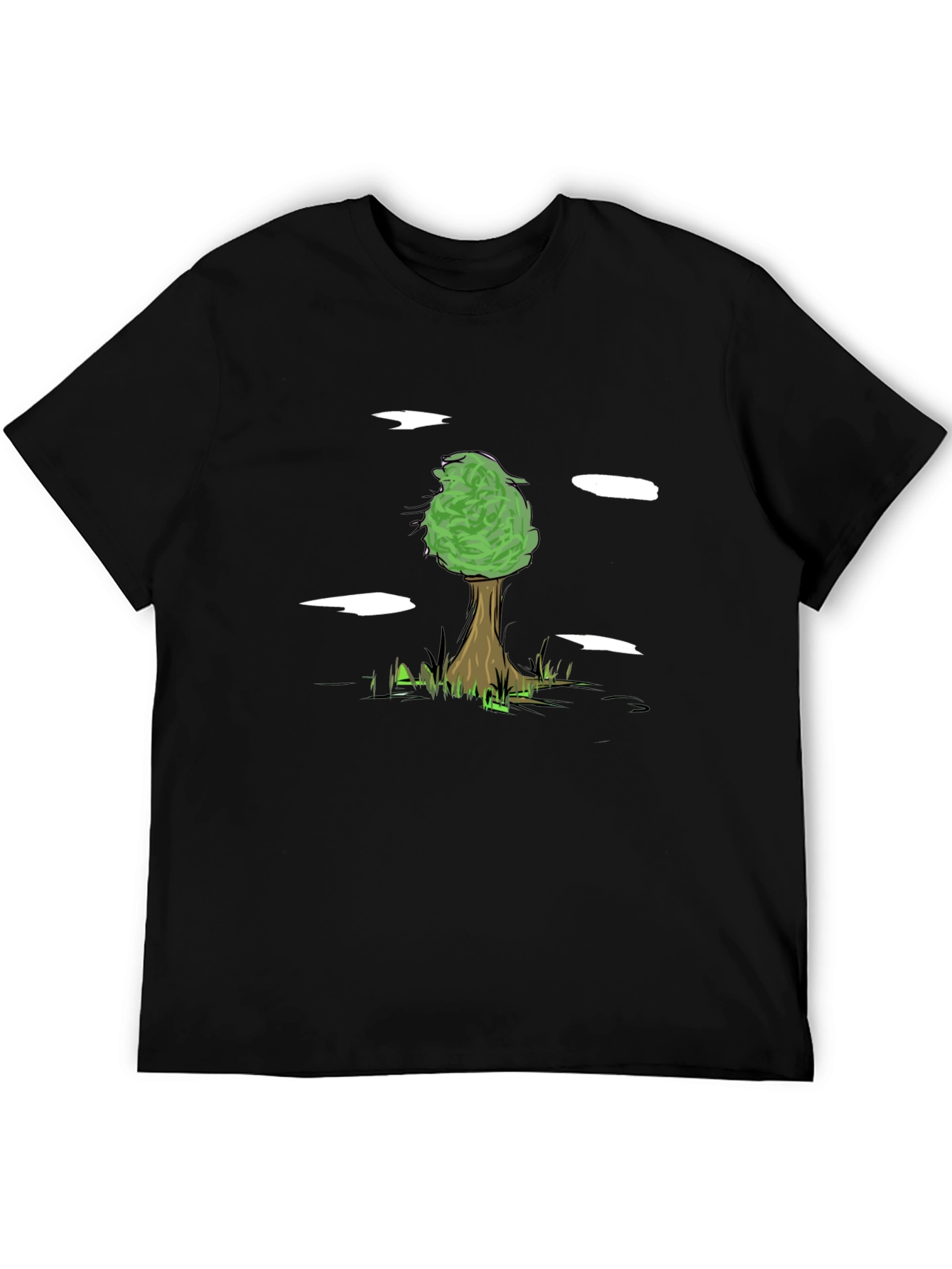 Nature Tree Graphic Tee - Black Cotton Comfort