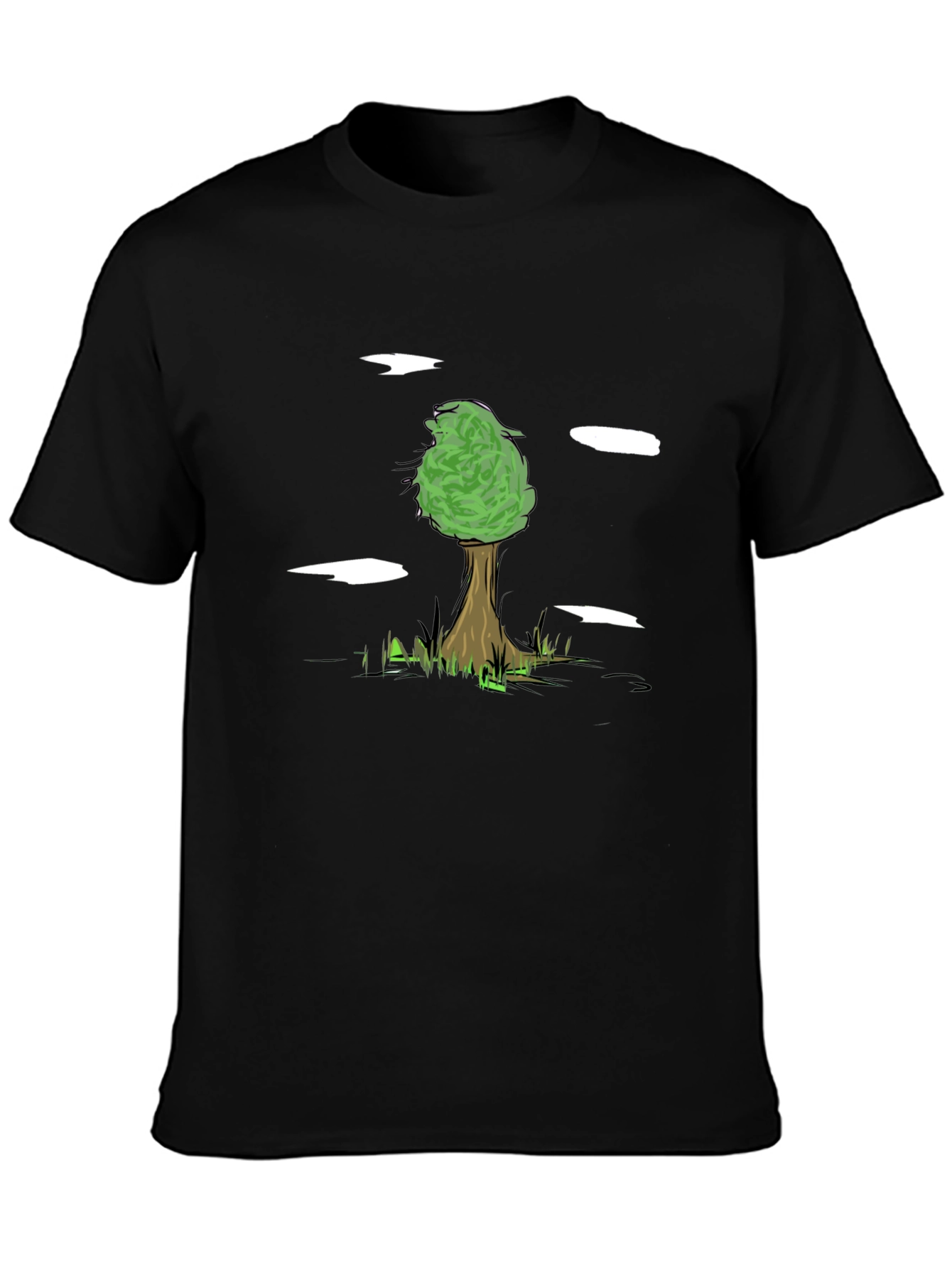 Nature Tree Graphic Tee - Black Cotton Comfort