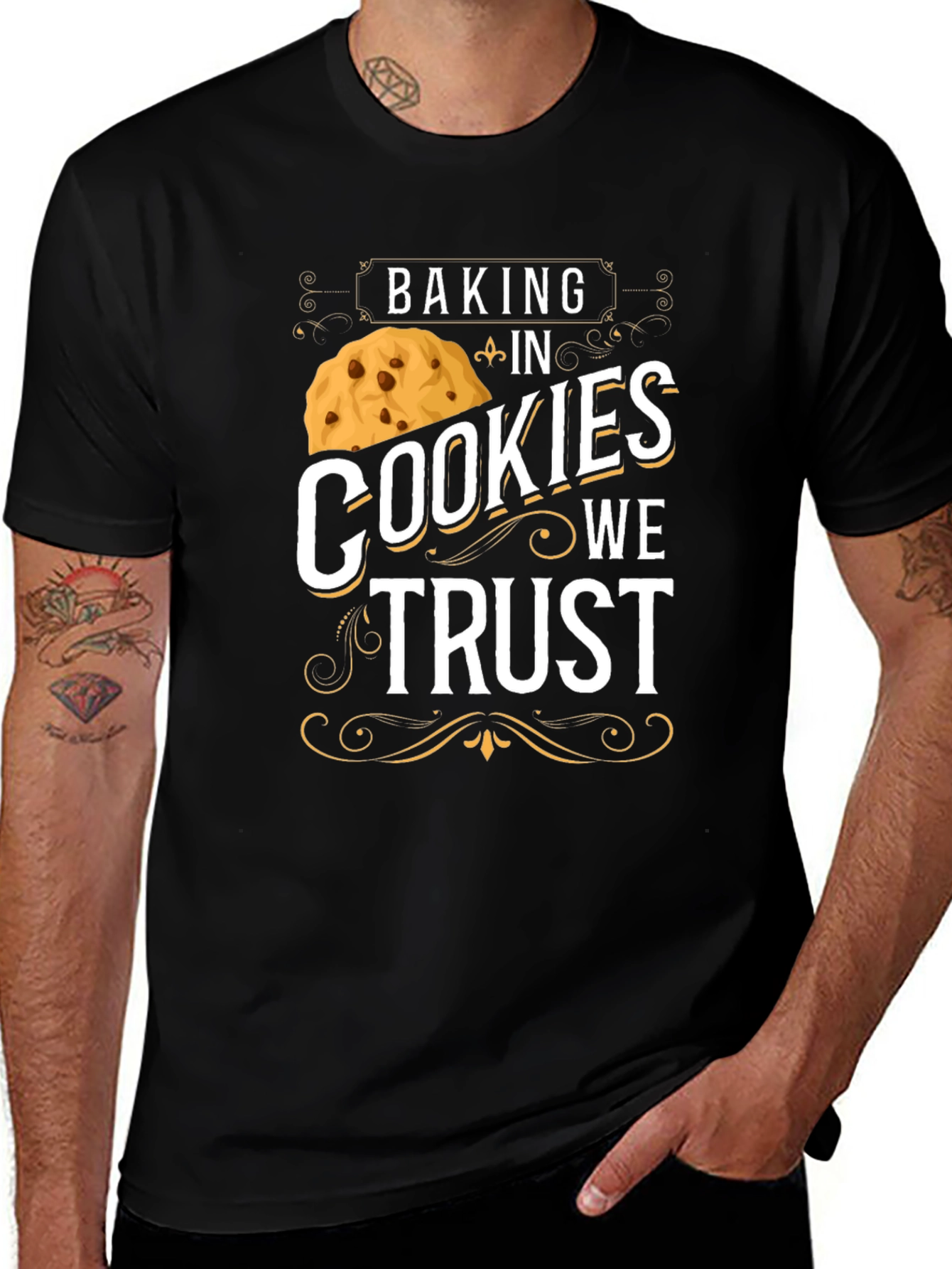 Baking In Cookies We Trust Black T-Shirt