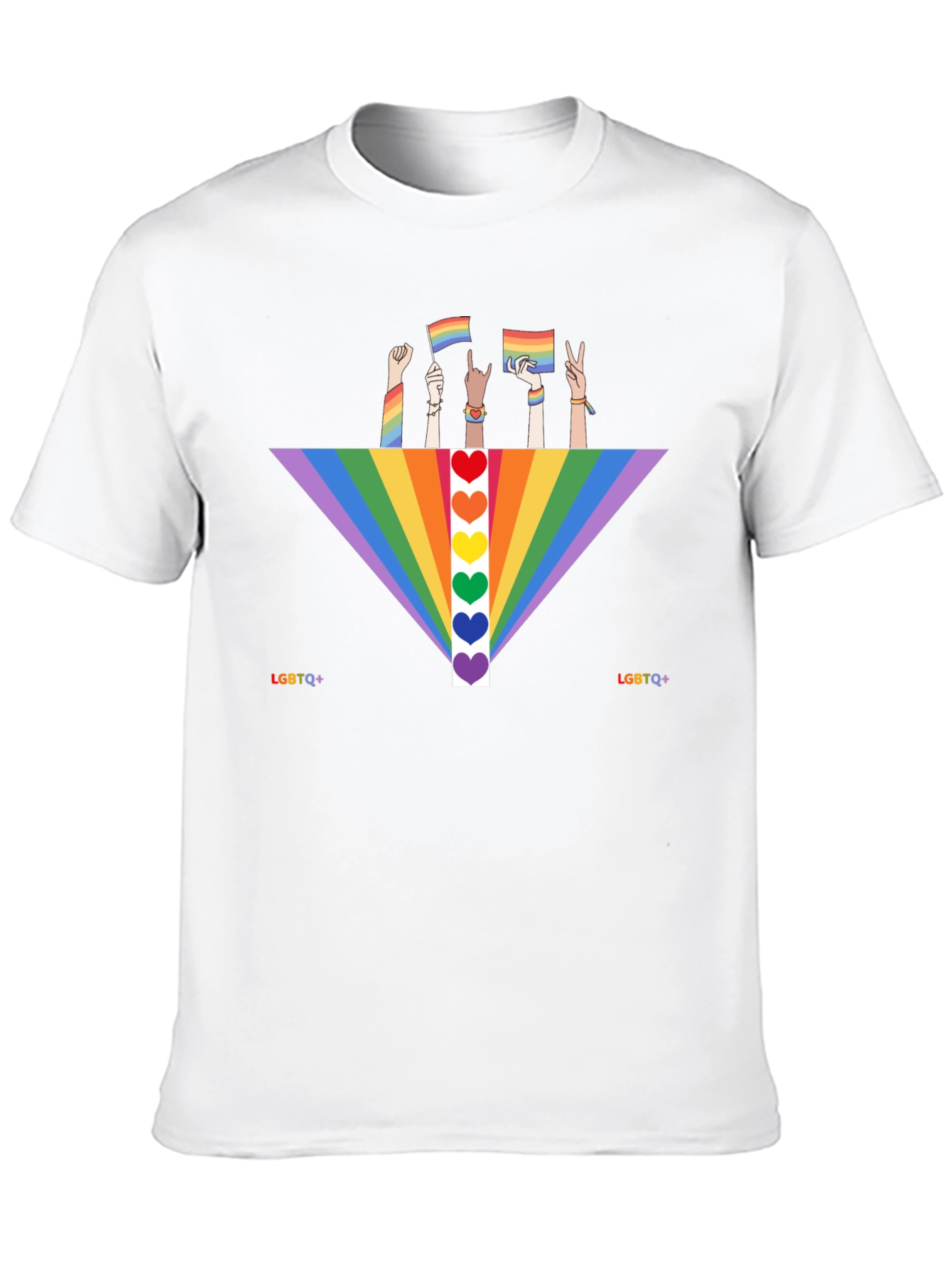 LGBTQ+ Pride Rainbow Heart T-Shirt