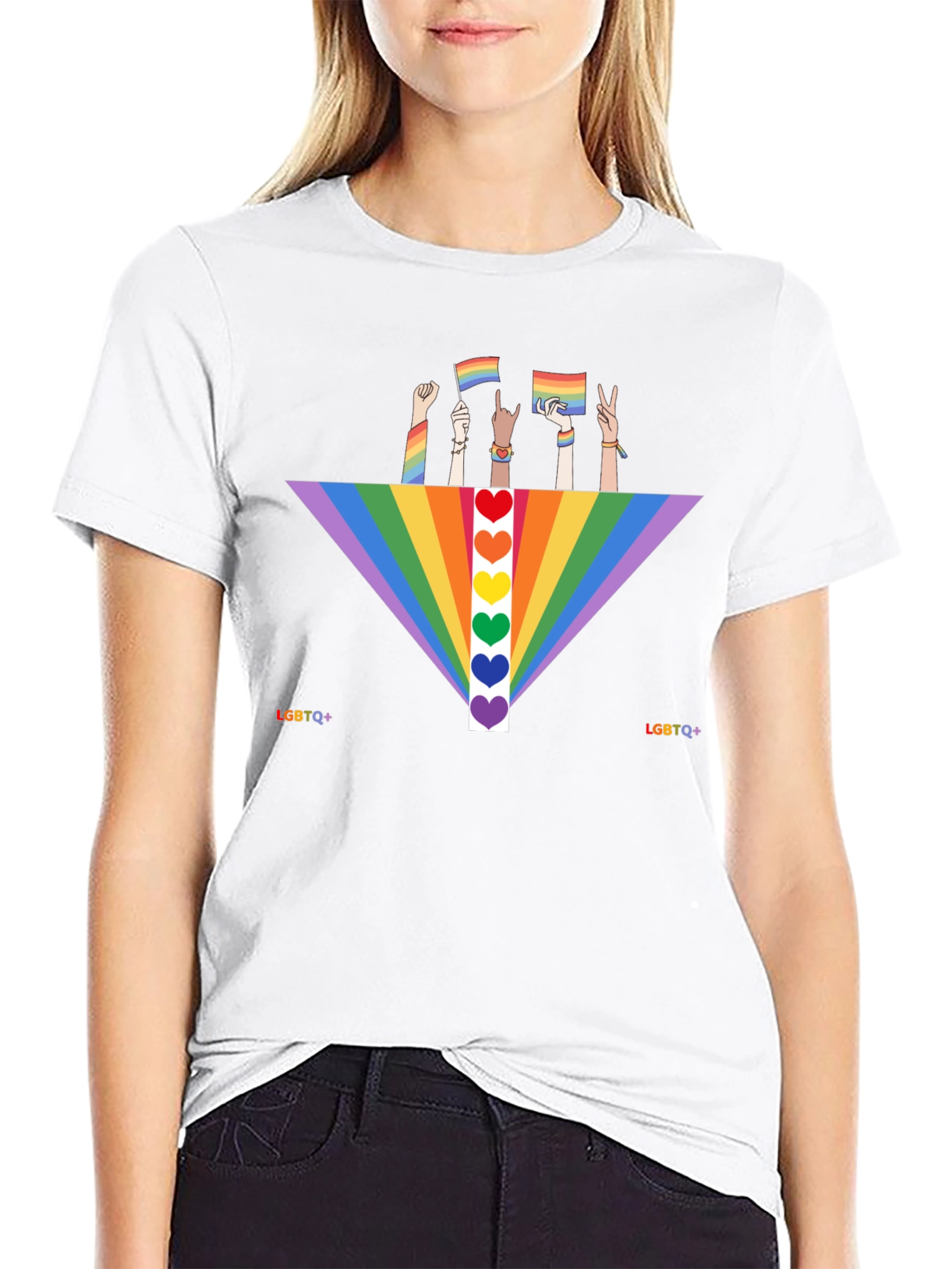 LGBTQ+ Pride Rainbow Heart T-Shirt