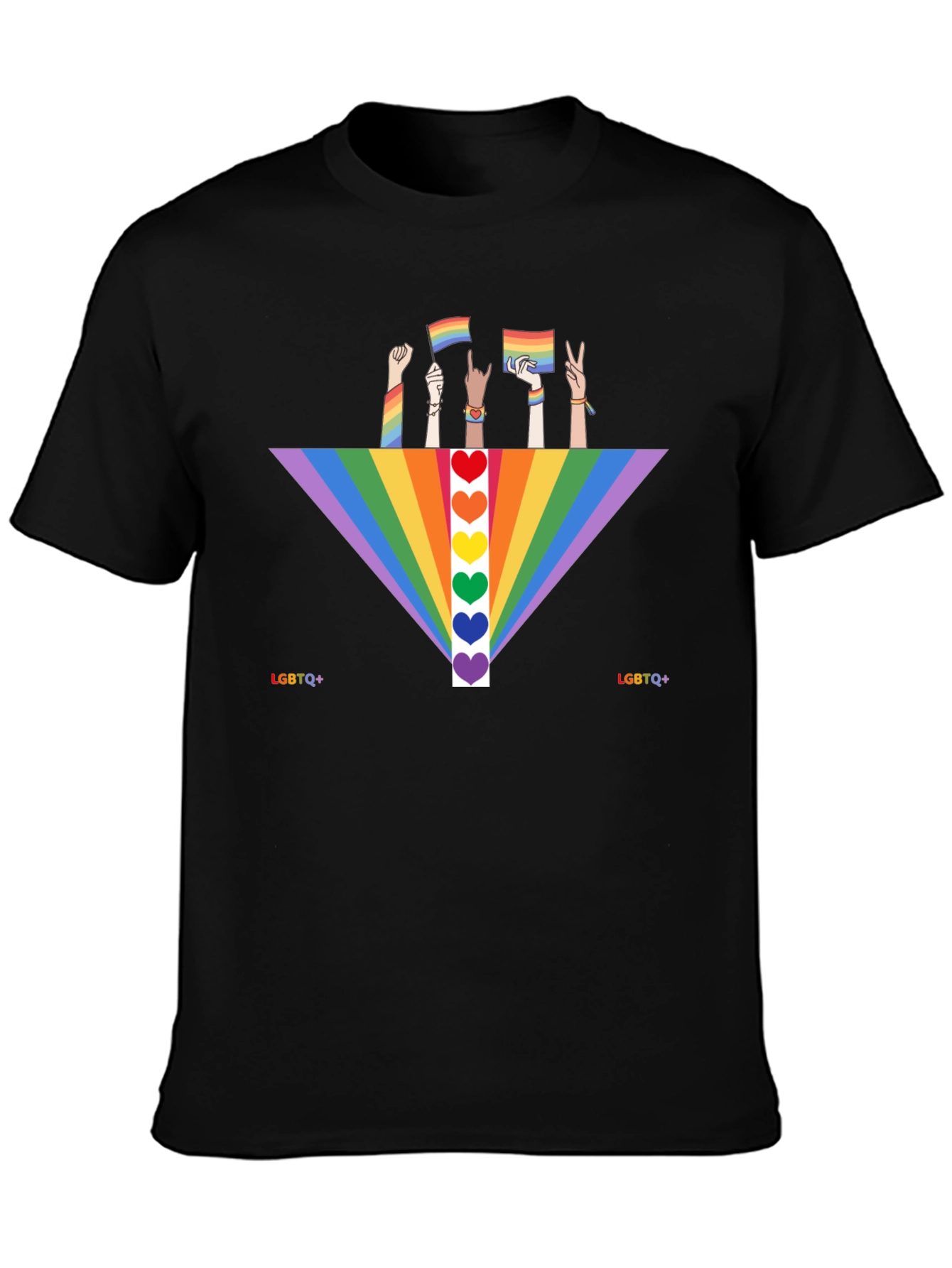 LGBTQ+ Pride Rainbow Heart T-Shirt