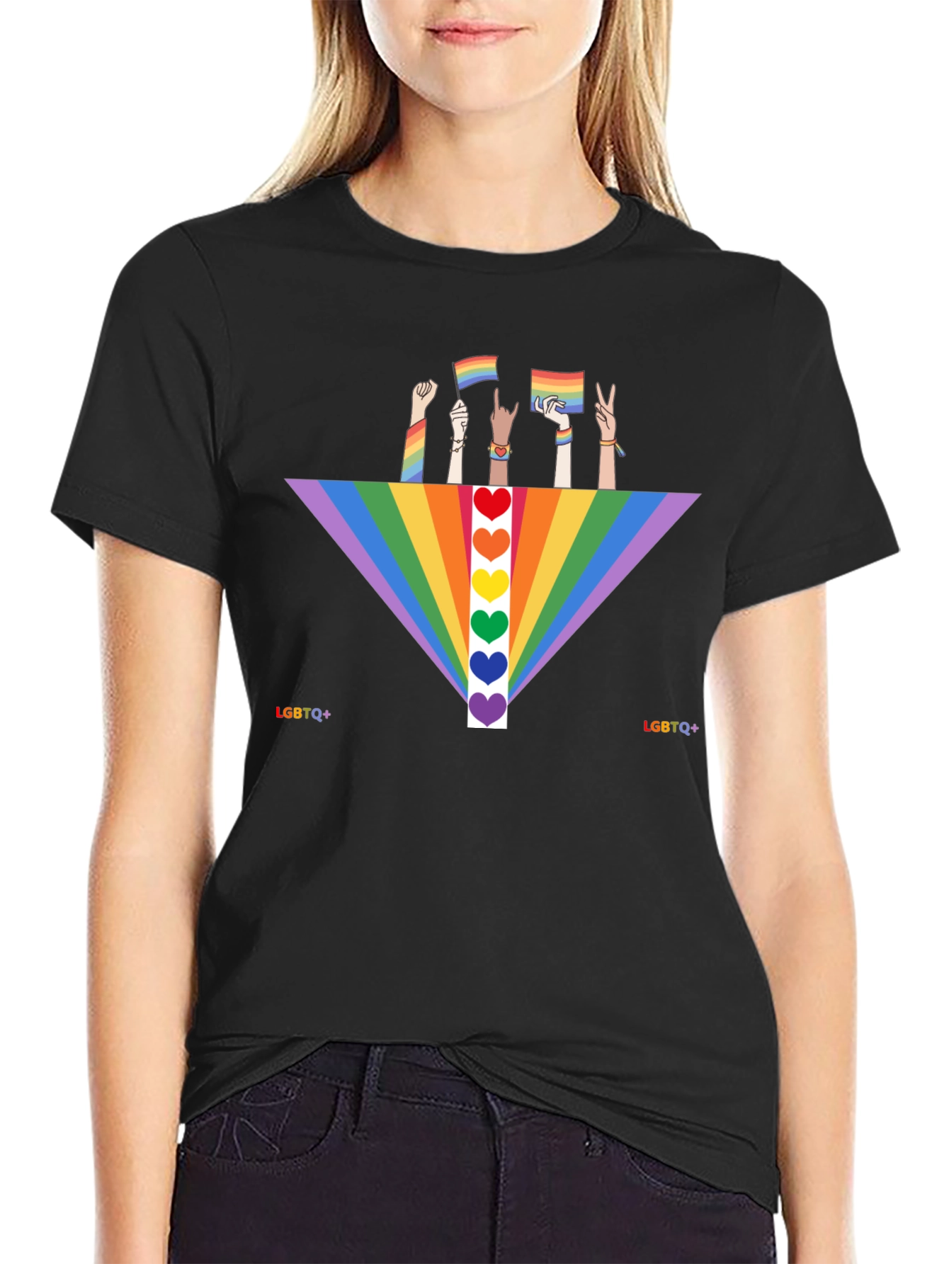 LGBTQ+ Pride Rainbow Heart T-Shirt
