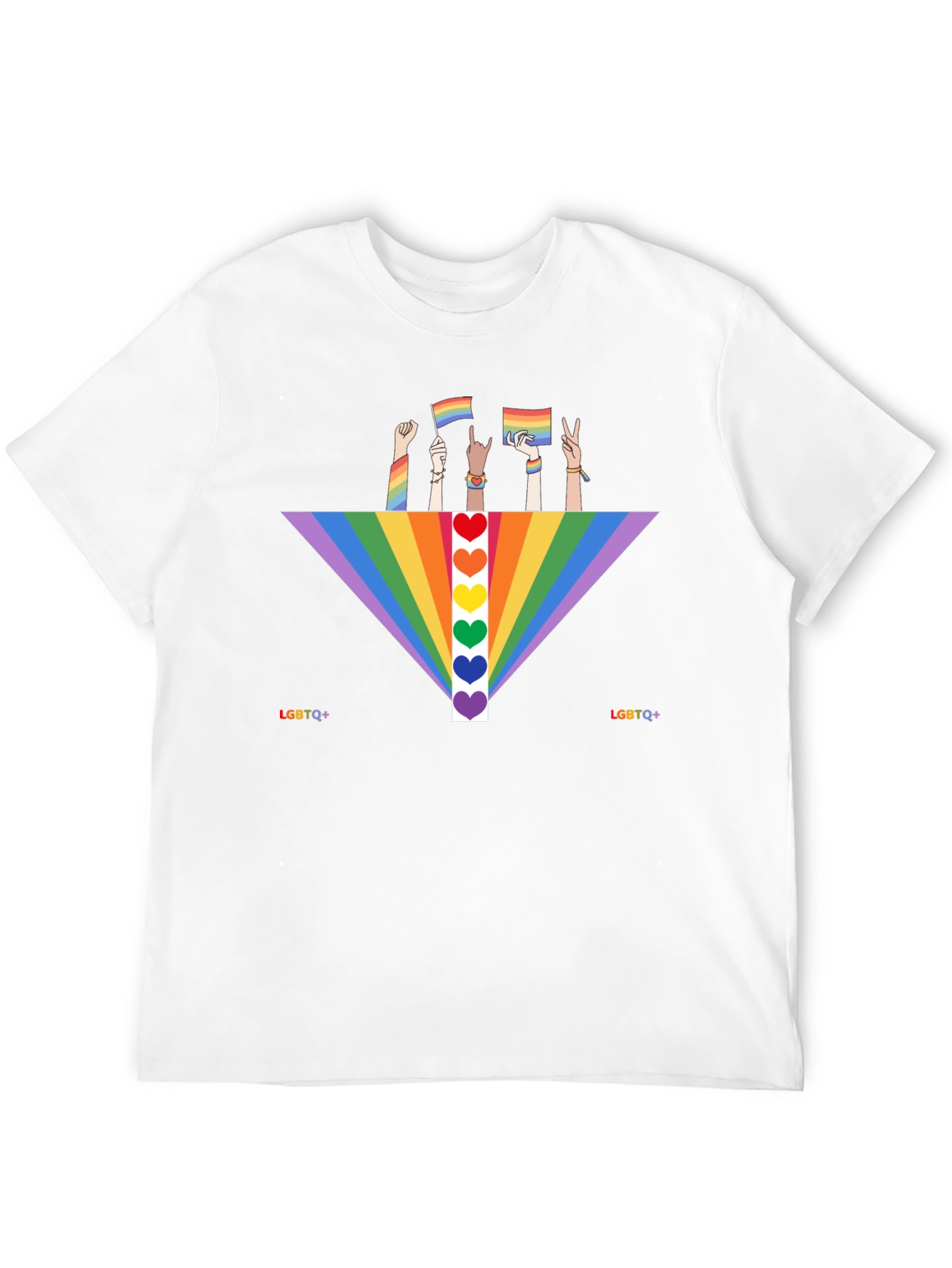 LGBTQ+ Pride Rainbow Heart T-Shirt