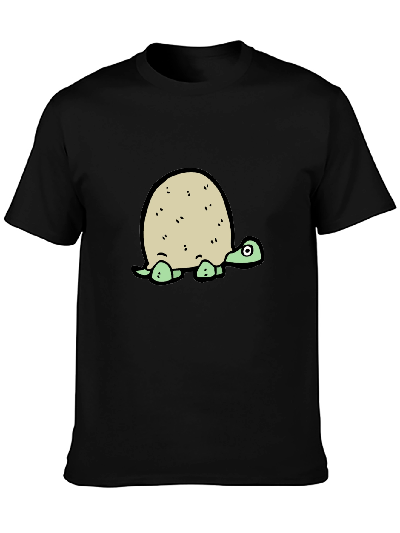 Cartoon Turtle Graphic Tee - Black T-Shirt