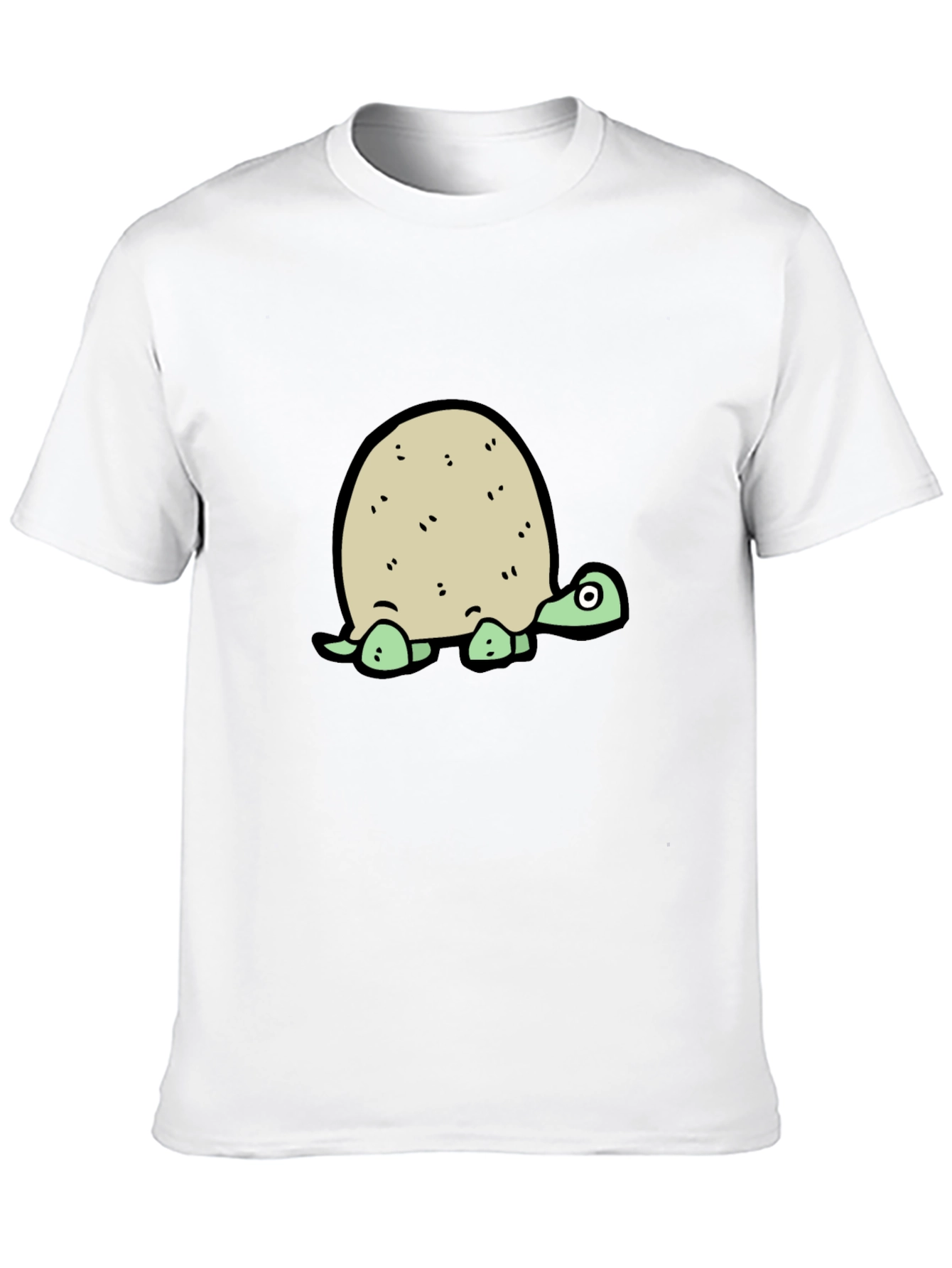 Cartoon Turtle Graphic Tee - Black T-Shirt