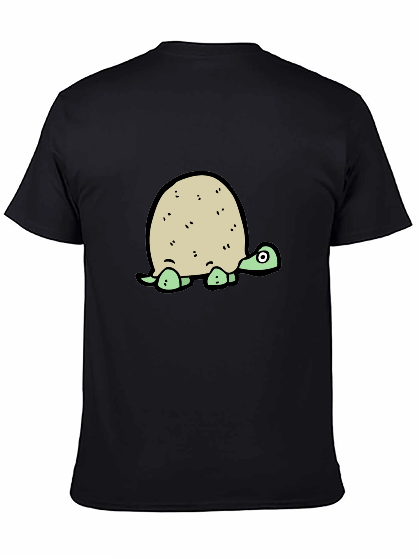 Cartoon Turtle Graphic Tee - Black T-Shirt
