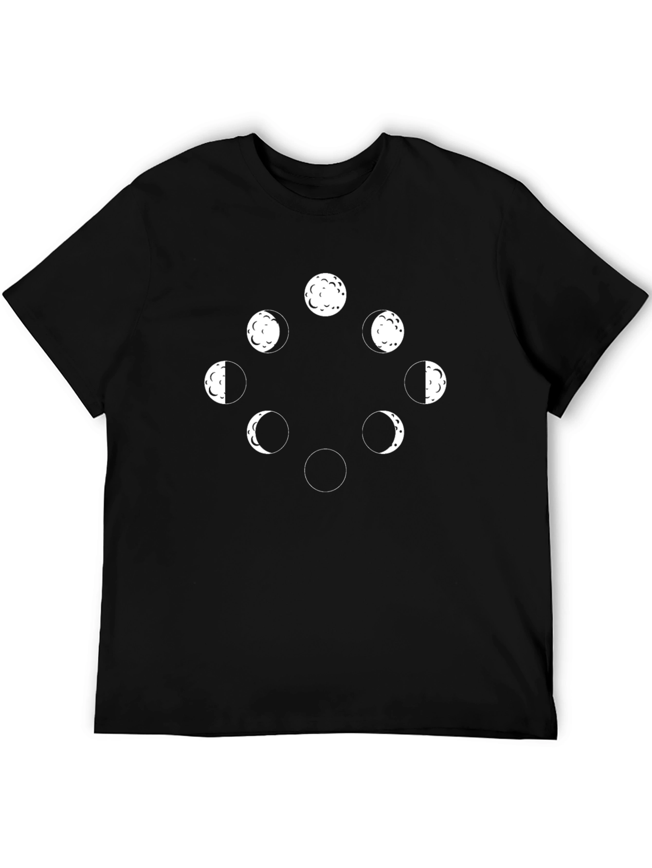 Lunar Phases Graphic Tee - Black Cotton T-Shirt