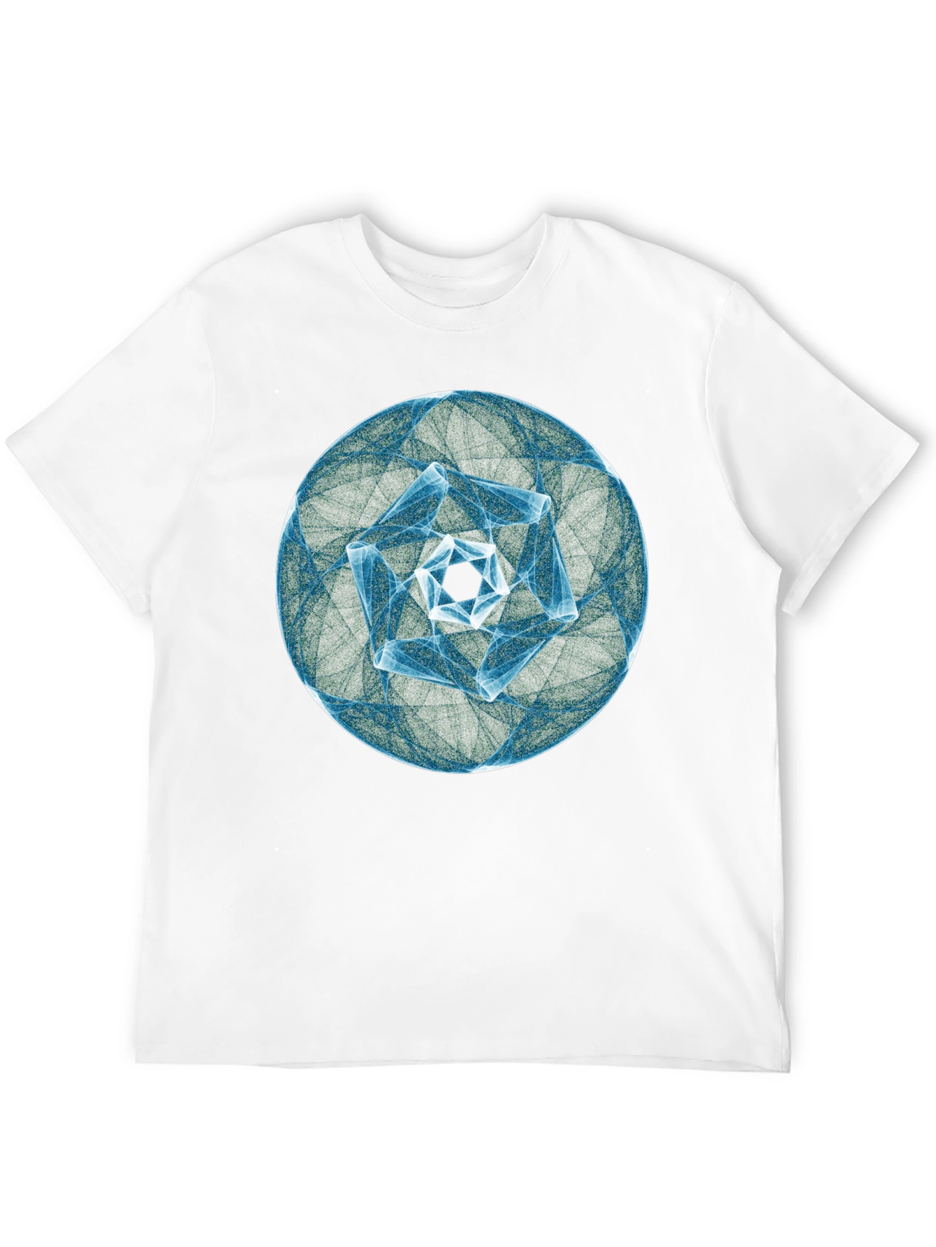 Abstract Geometric Circle Print Black T-Shirt