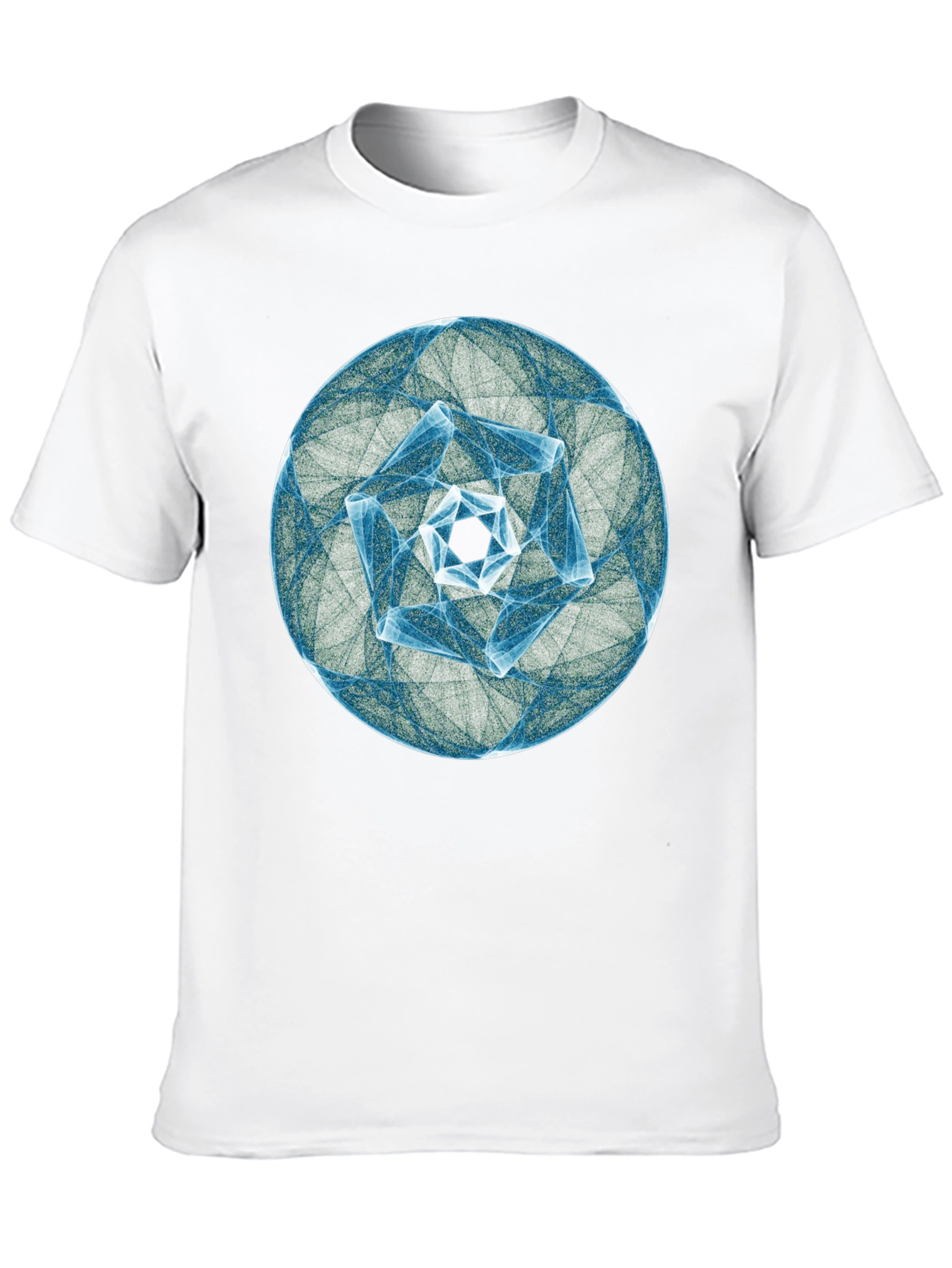 Abstract Geometric Circle Print Black T-Shirt