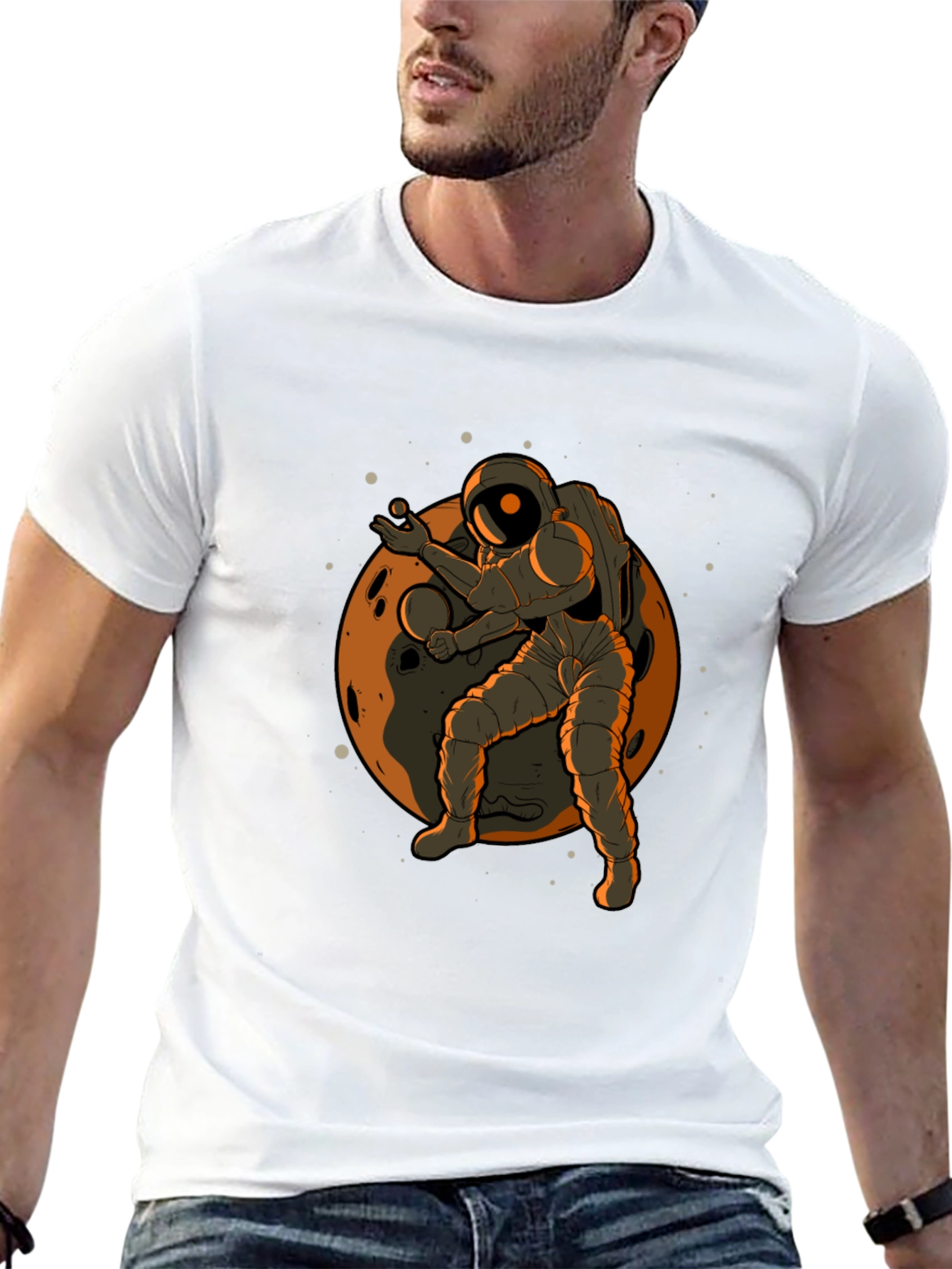 Astronaut on Moon Graphic T-Shirt