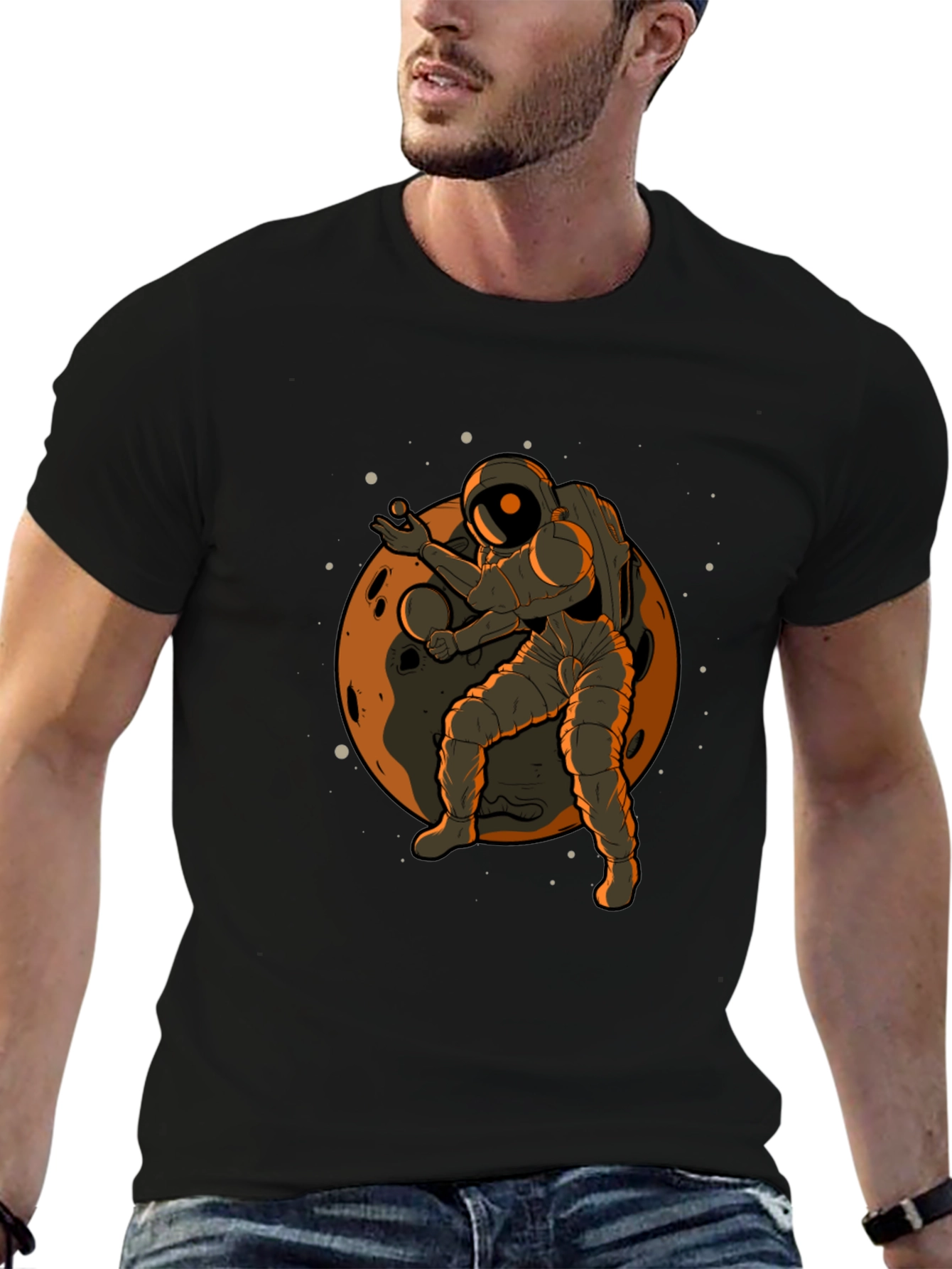 Astronaut on Moon Graphic T-Shirt