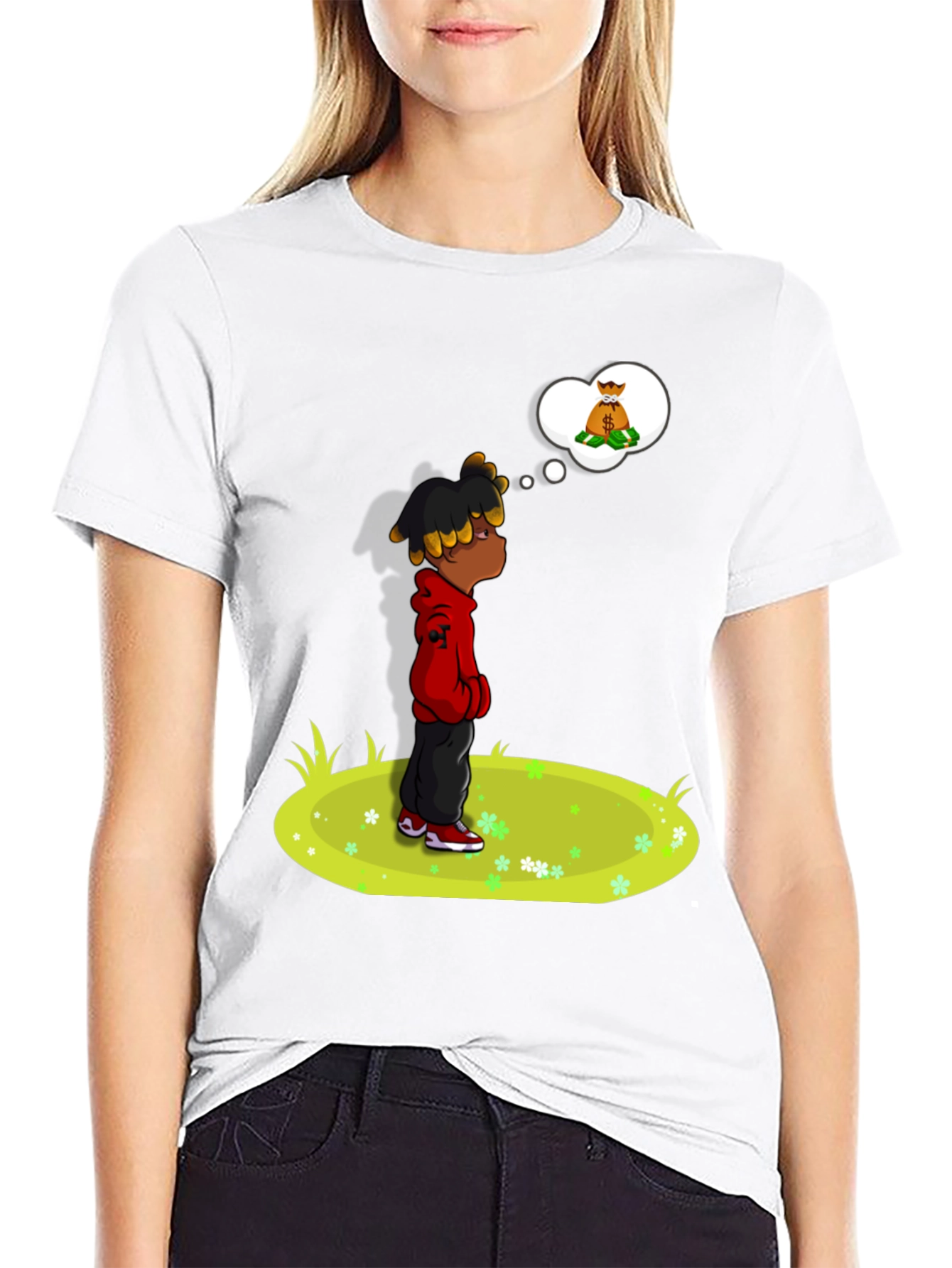 Cartoon Graphic Tee - Black